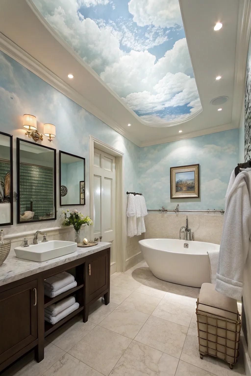 Sky effect ceilings can transform your bathroom into a tranquil retreat.