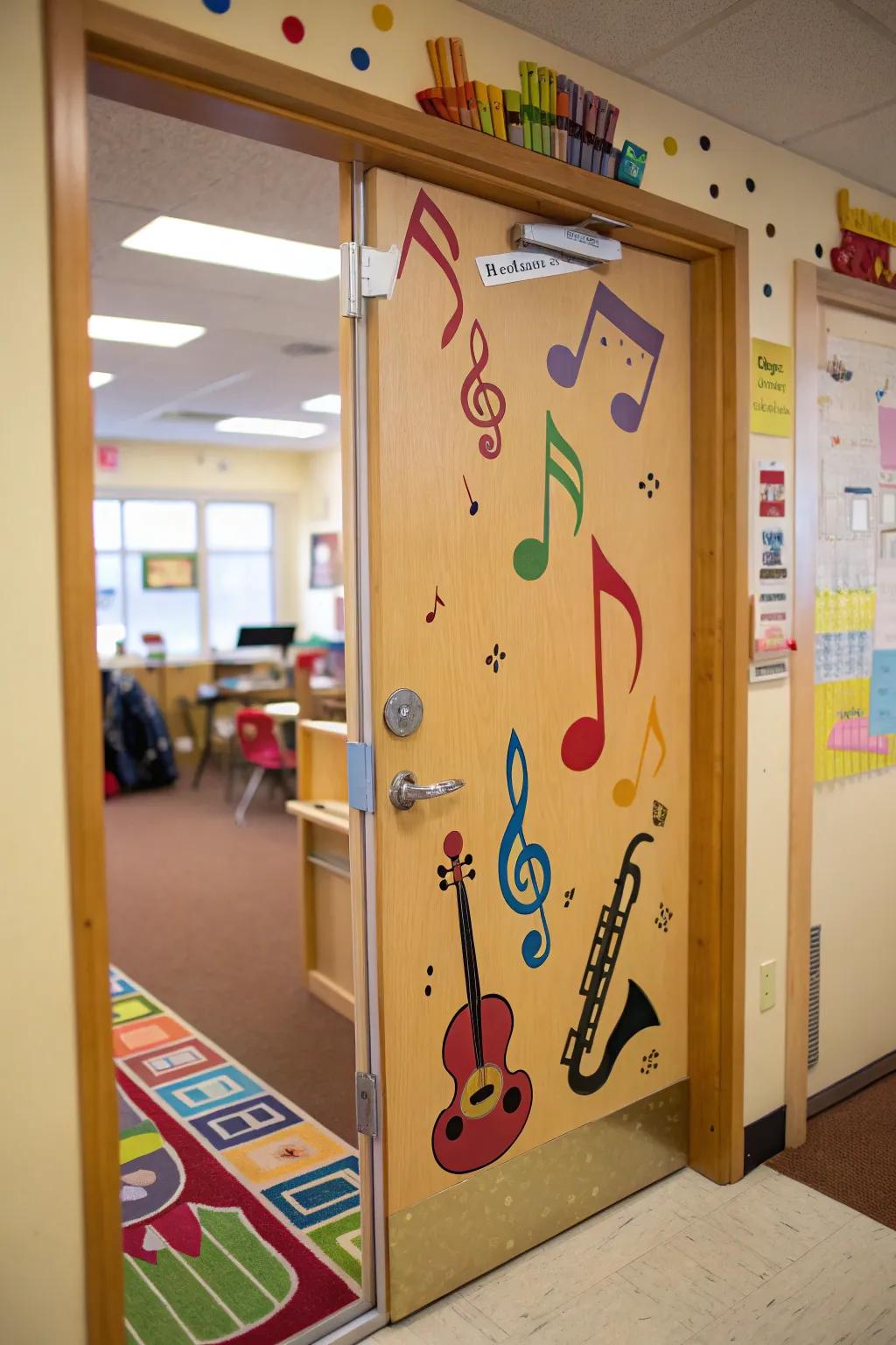 A music-themed door strikes a chord with young learners.