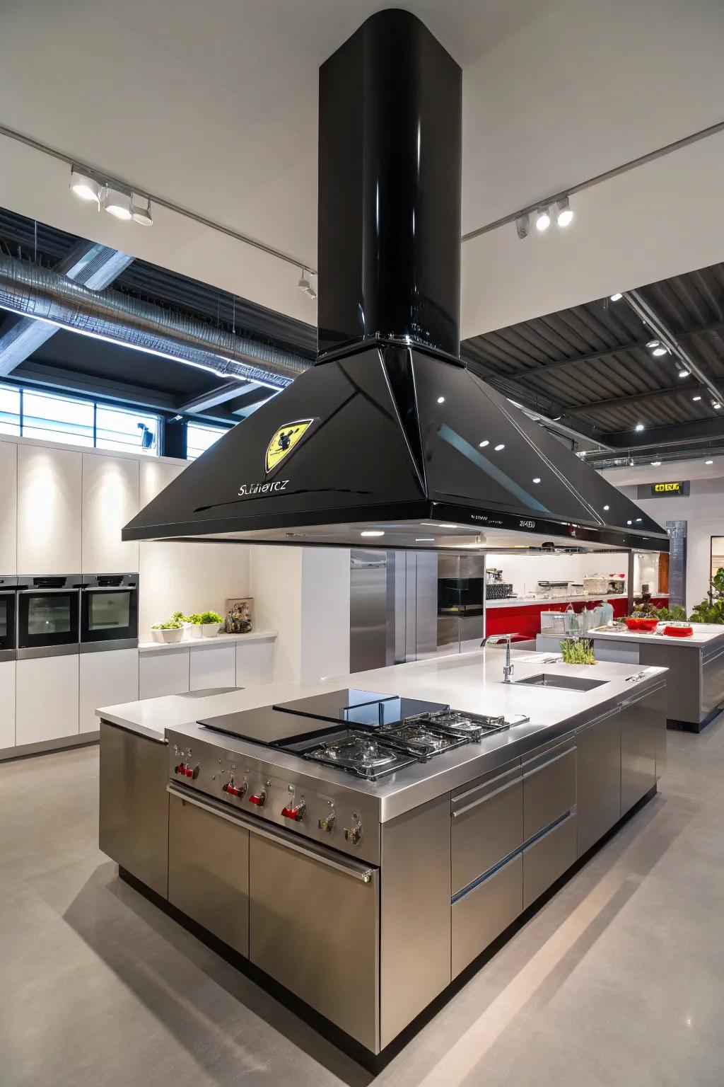 Futuristic range hoods bring cutting-edge design to kitchens.