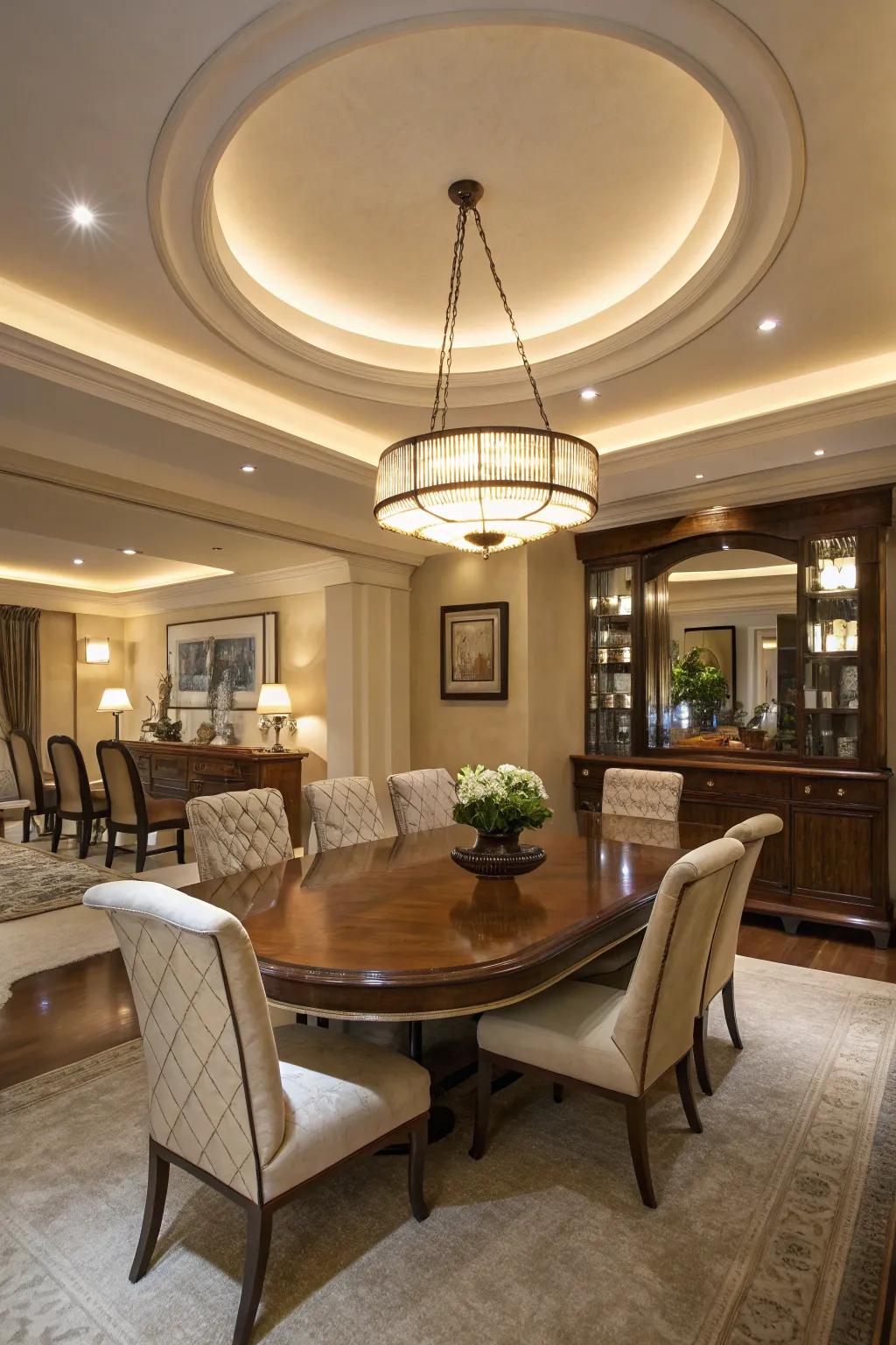 Add sophistication to your dining room with recessed lighting.