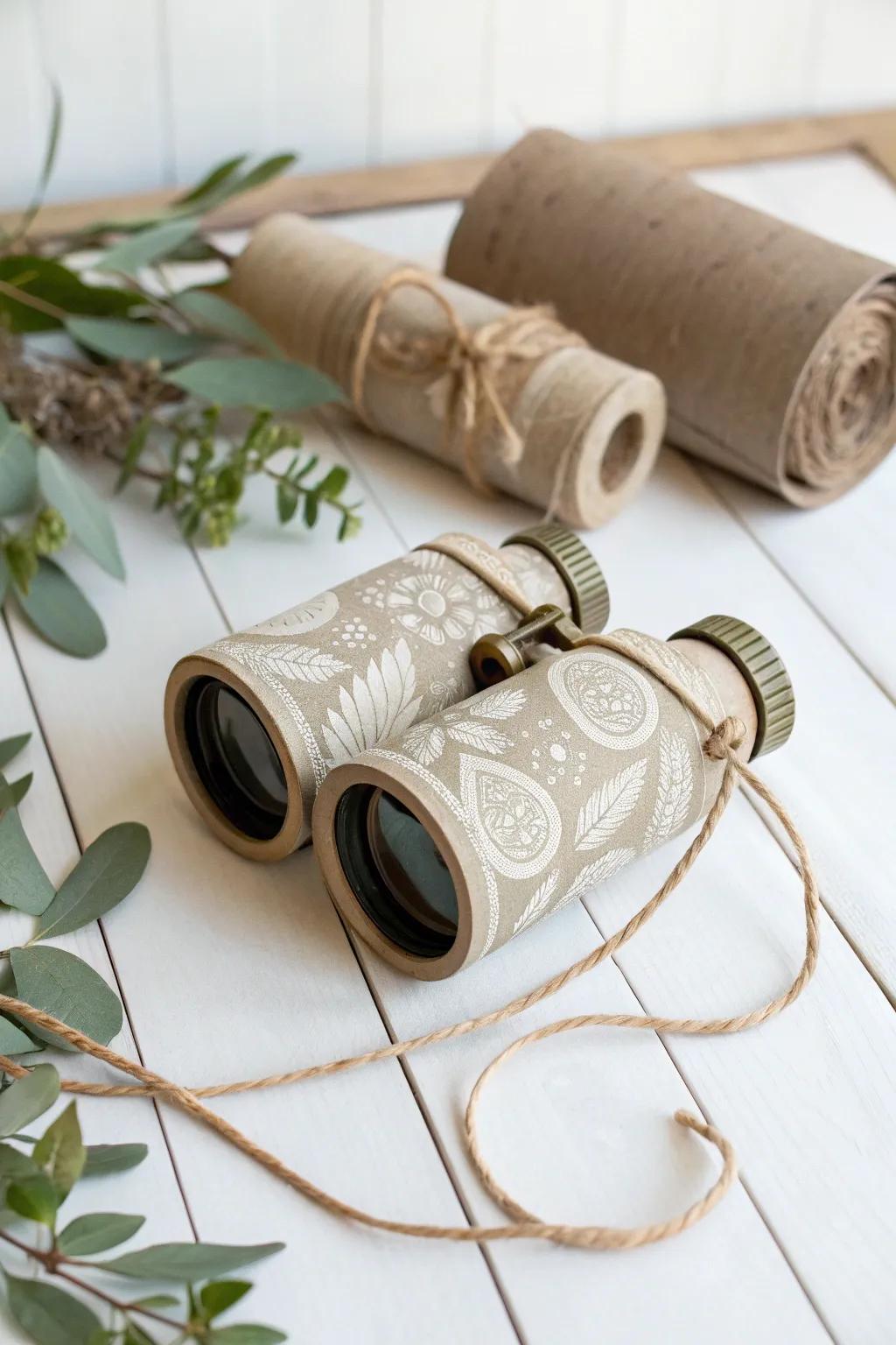 Explore the world through eco-friendly eyes with these charming DIY cardboard binoculars!