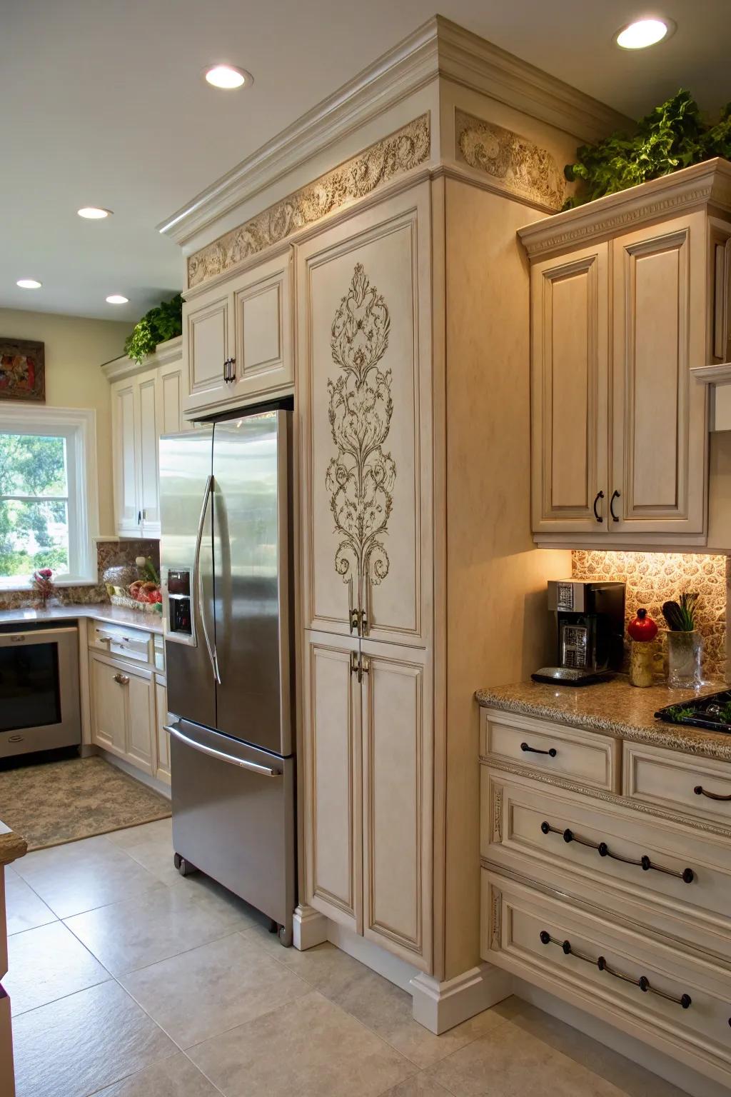 Decorative molding adds a touch of elegance and detail.