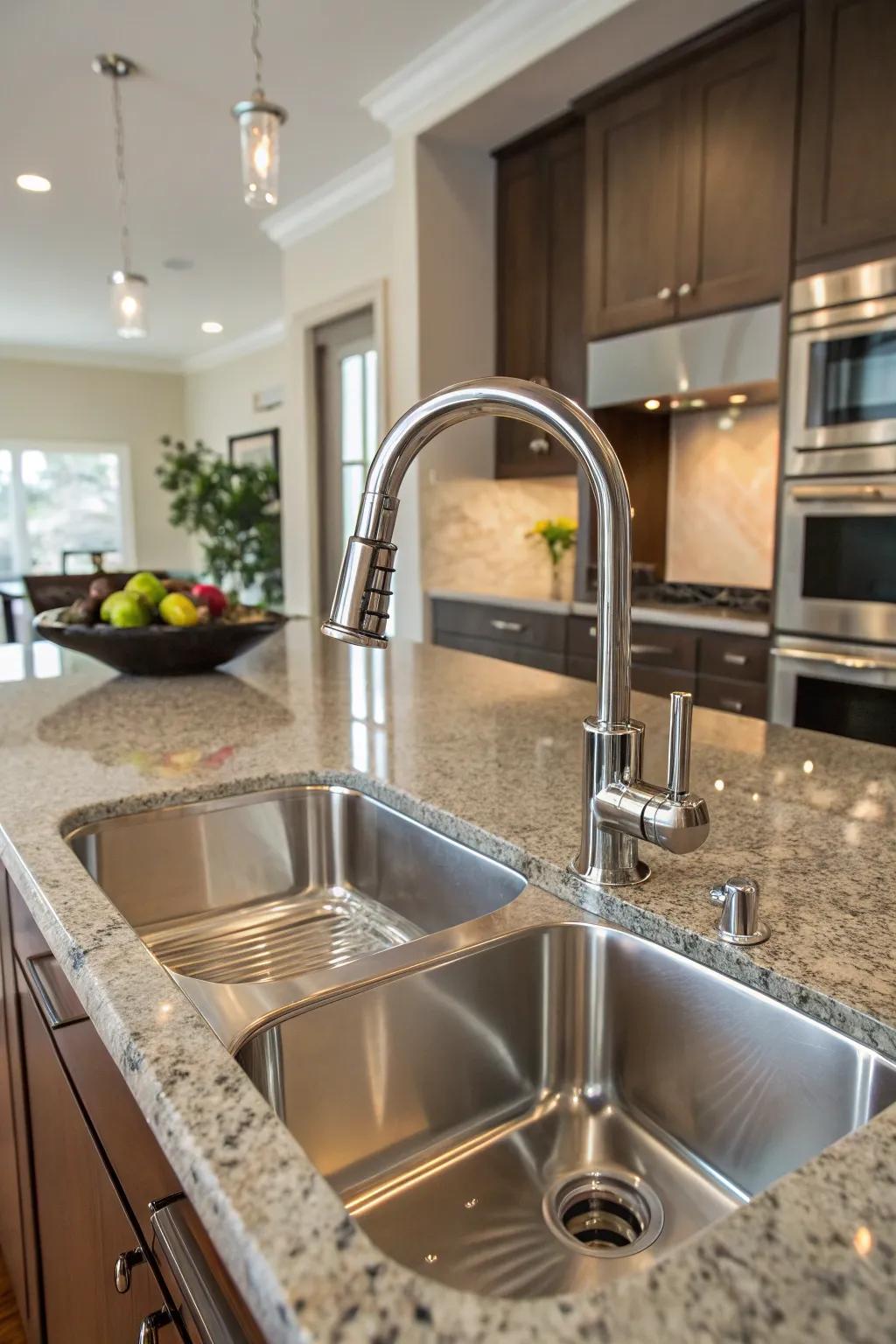 A modern faucet elevates the functionality and style of a rental kitchen.