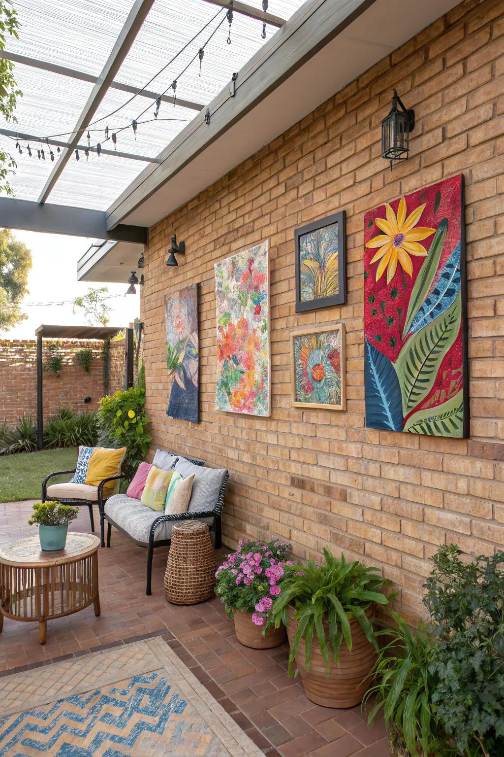 Outdoor art adds a personal touch and visual interest.