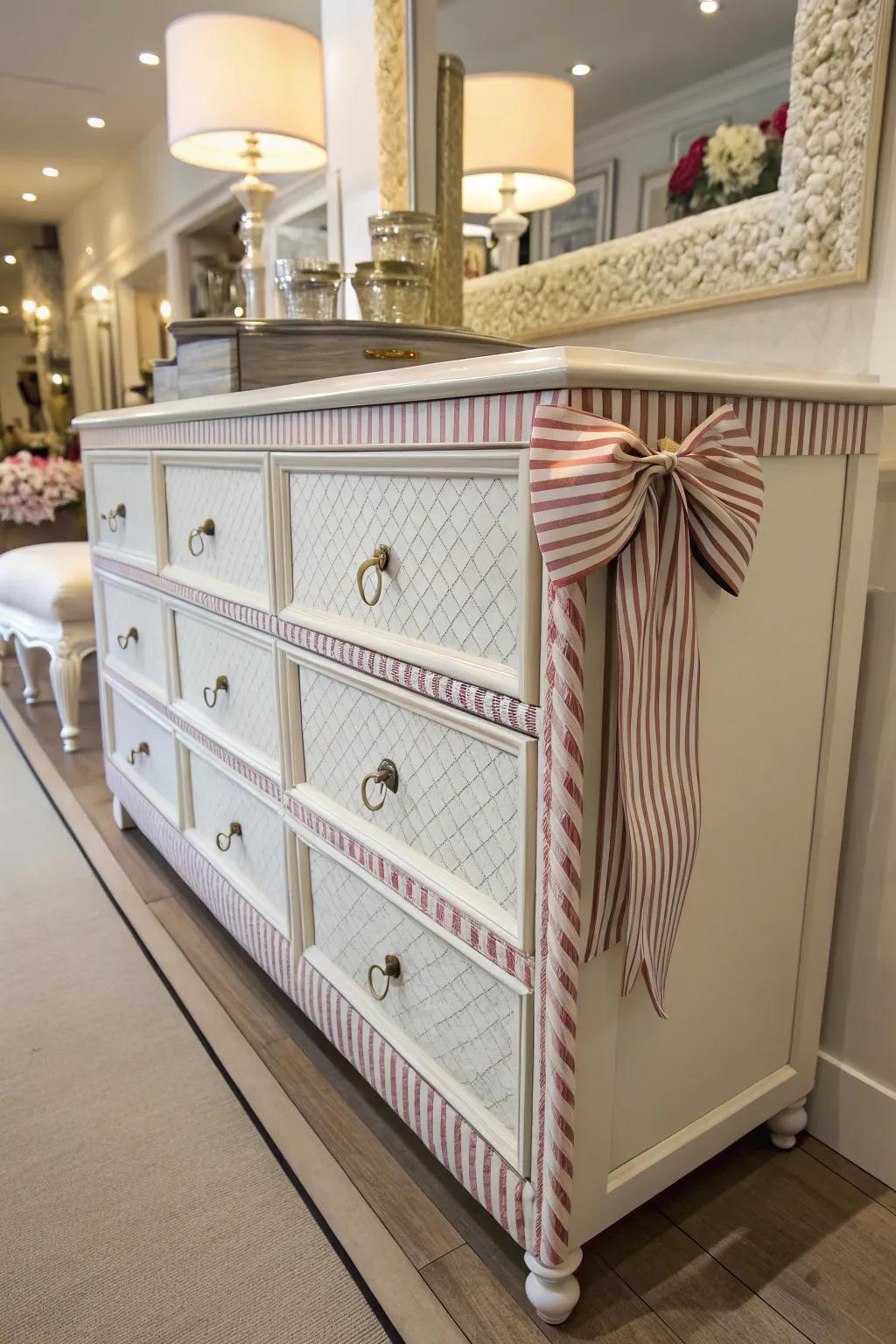 Transform furniture with a bespoke look using ribbon trims.