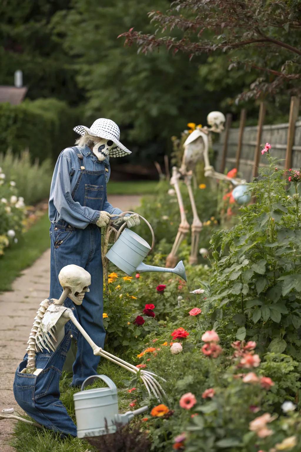 Skeletons Tending to the Garden