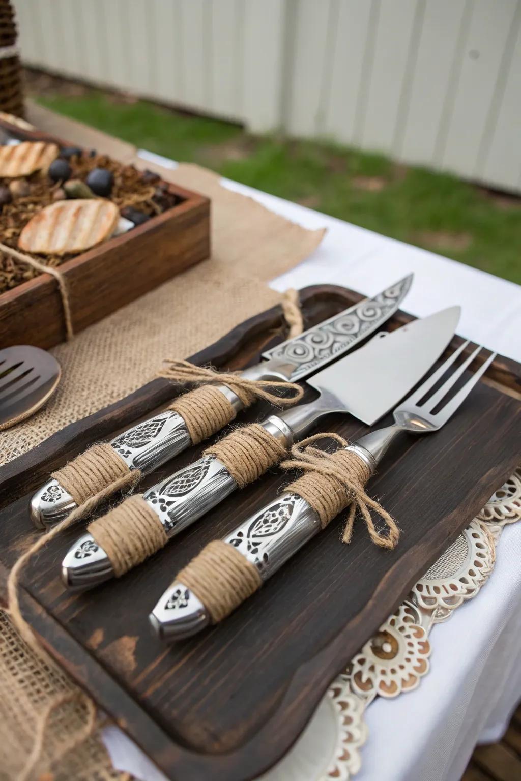 Customized utensils add a personal flair to your table.