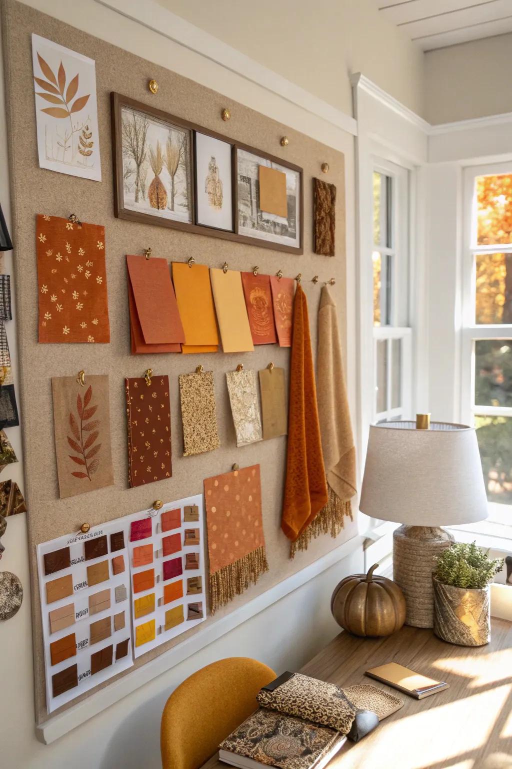 A Season's Colors Board that celebrates the rich hues of fall.