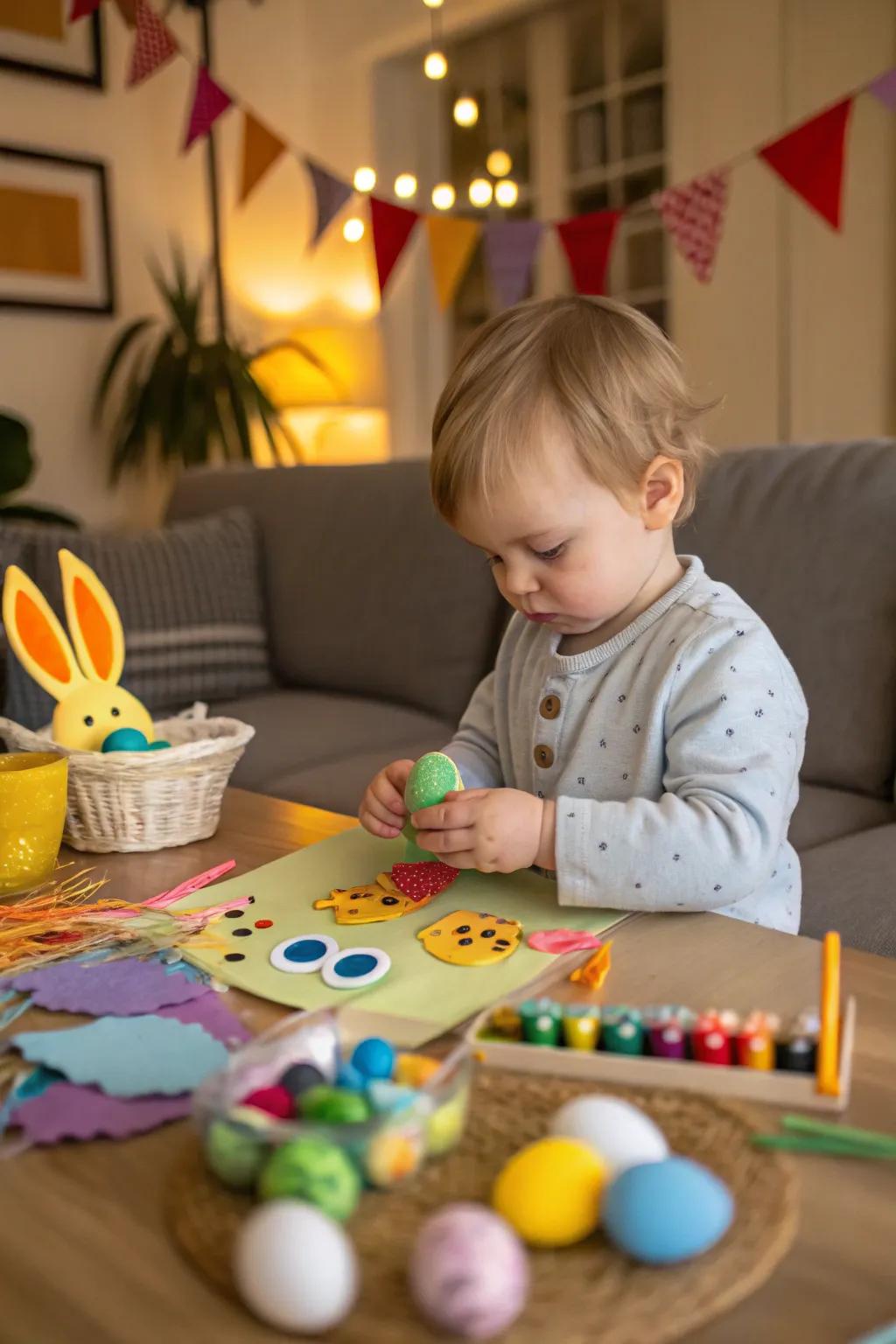 Crafting creativity with Easter puppet making.