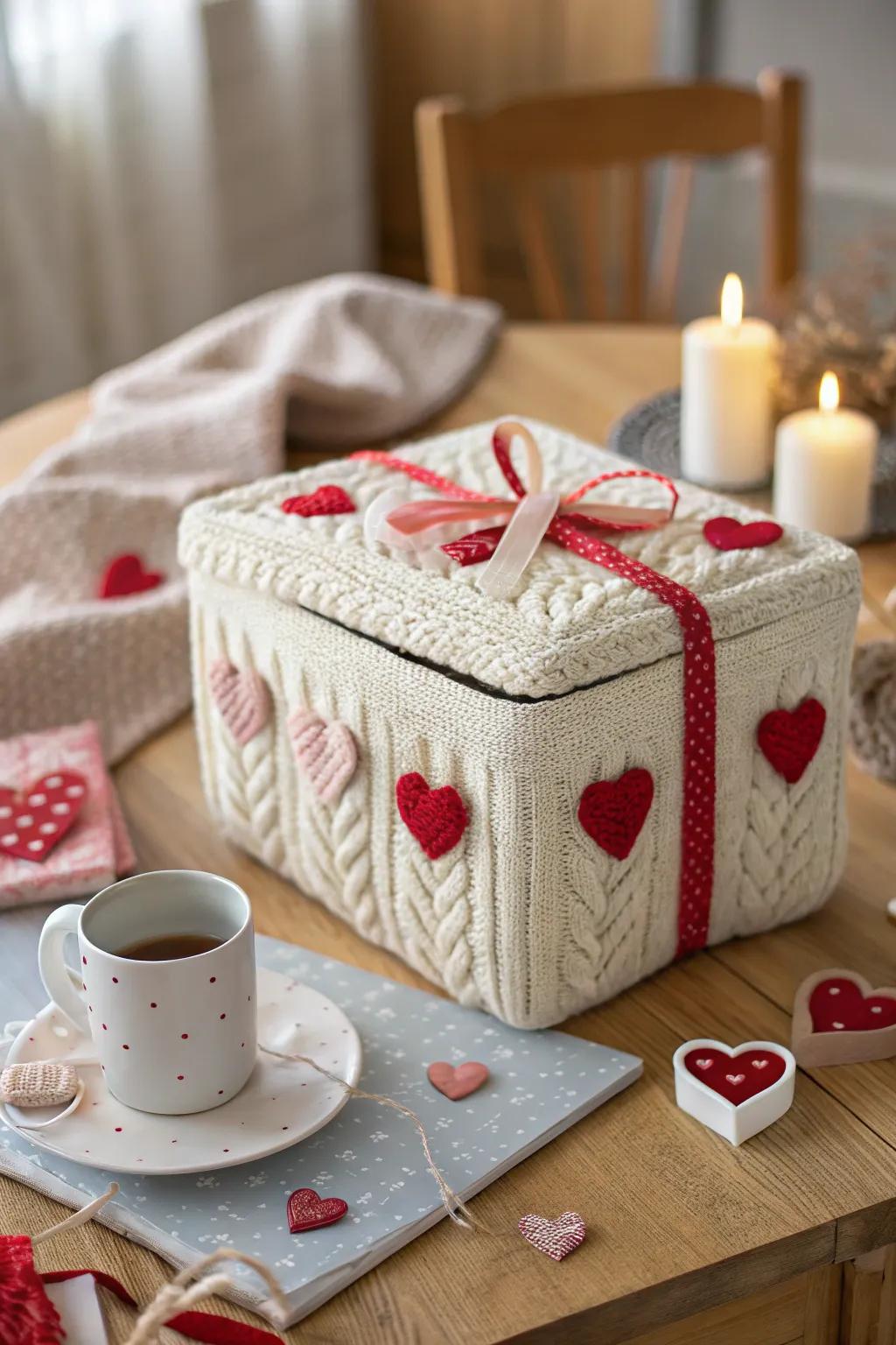 Stay warm with a cozy knit box that feels like a hug.