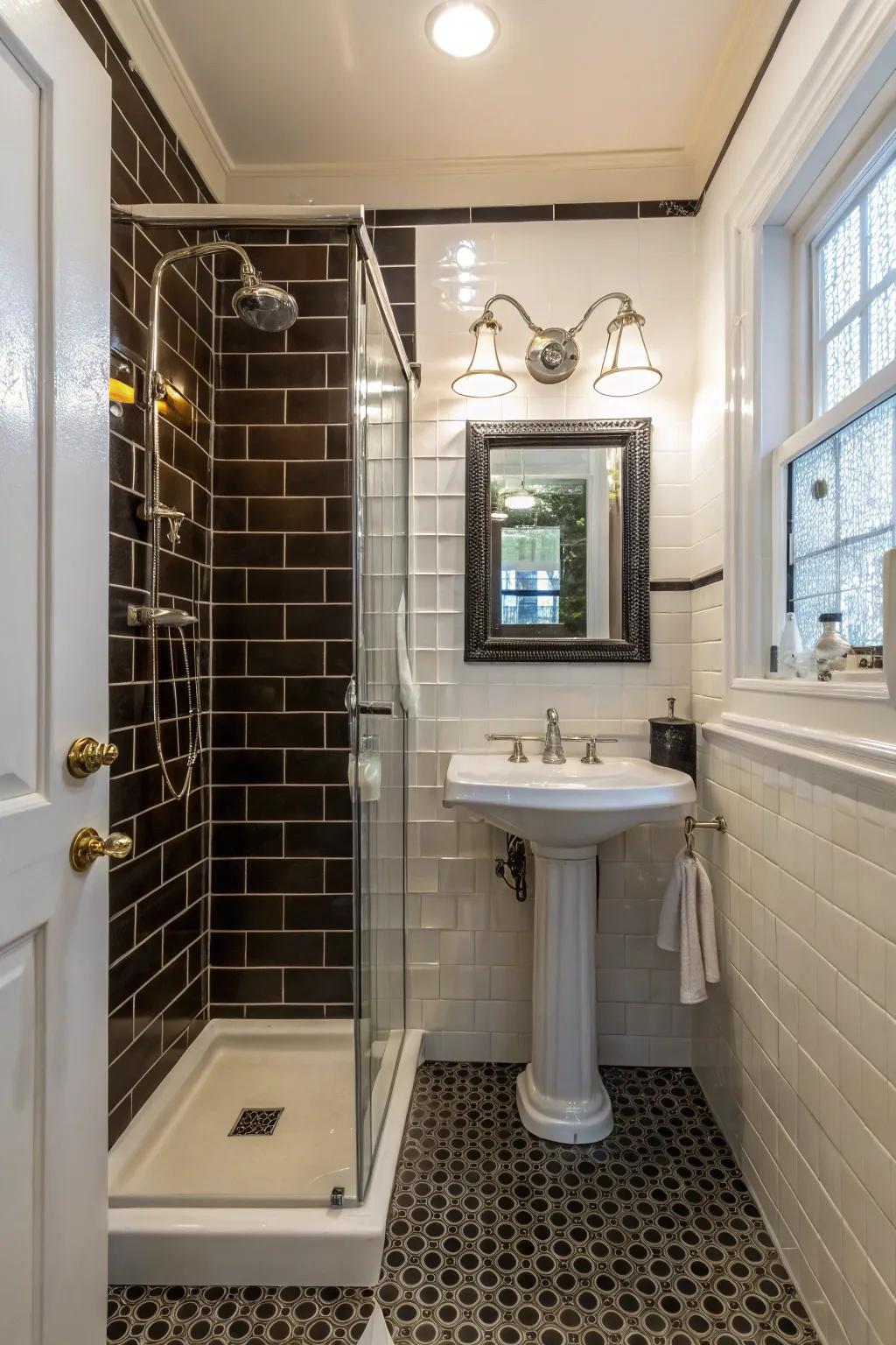 Traditional designs add timeless elegance to small bathroom spaces.