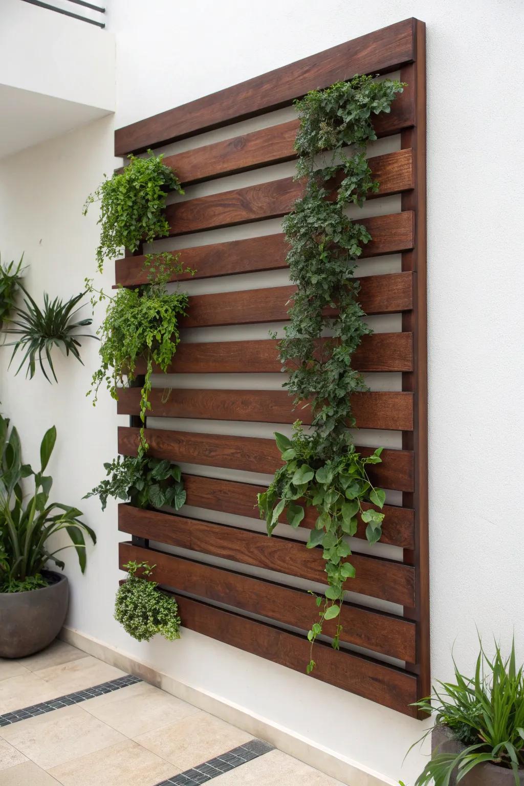 Elevate your space with a chic vertical garden wall—where Scandinavian design meets natural elegance.