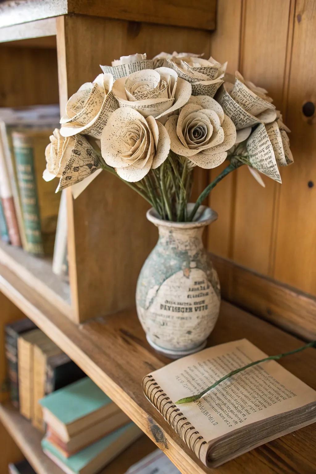 Paper flowers symbolize lasting love and creativity.