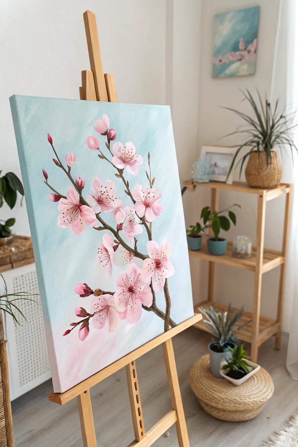 Embrace the elegance of cherry blossoms with this minimalist masterpiece.