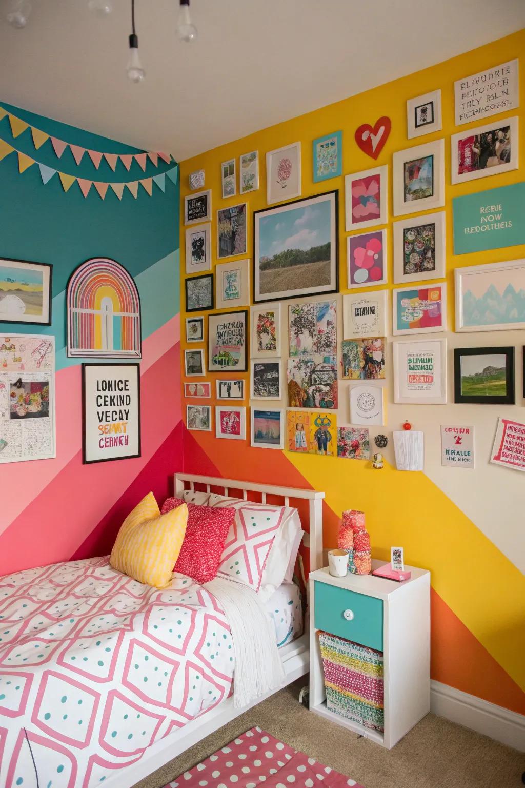 A DIY wall collage kit helps teens express their unique style on their walls.