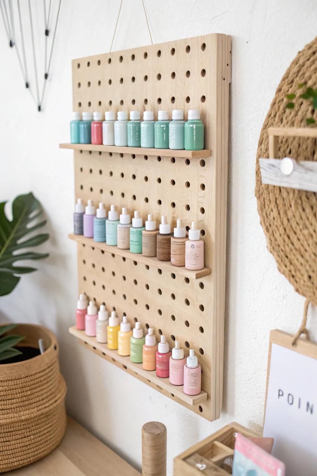 Transform your craft space with a Scandinavian-inspired pegboard—where simplicity meets beauty!