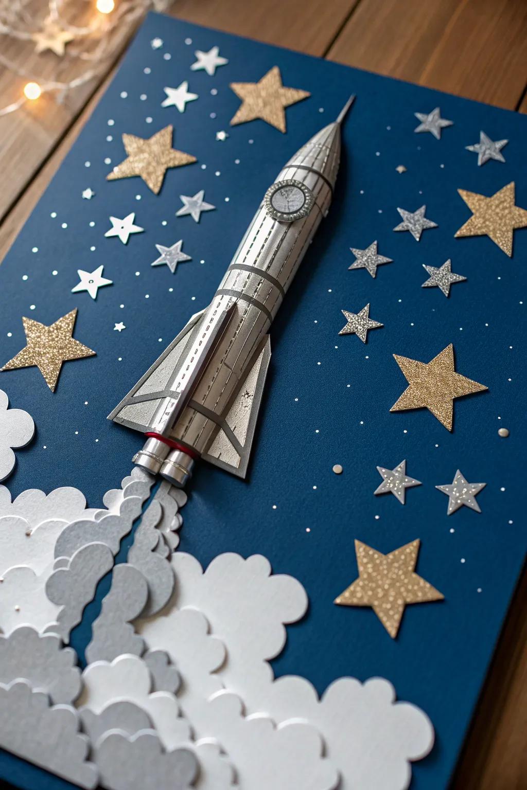 Ignite your creativity with a handcrafted space rocket adventure that leaps off the board!