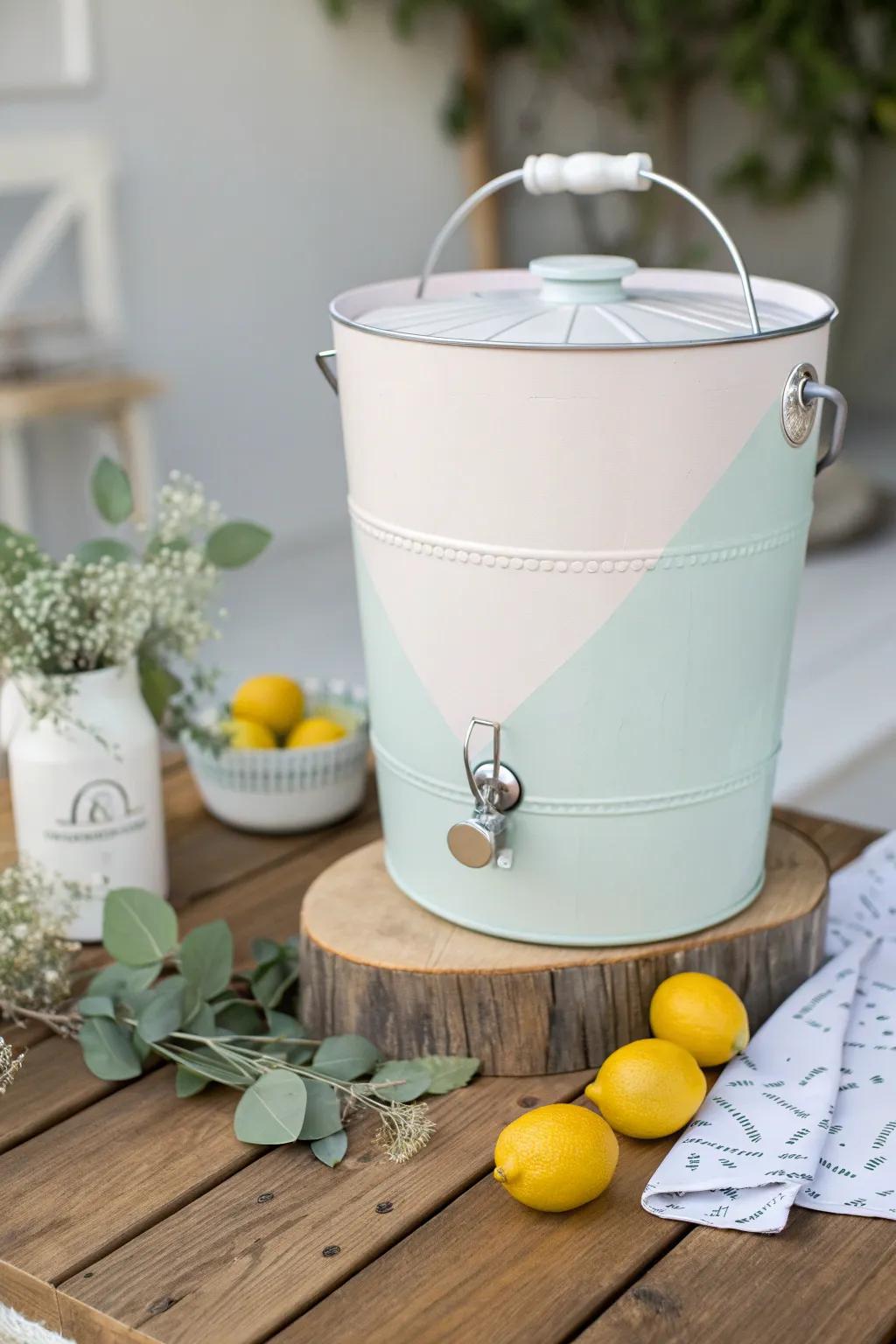 Elevate your party vibes with this chic DIY drink cooler, perfect for a touch of Scandinavian Boho elegance!