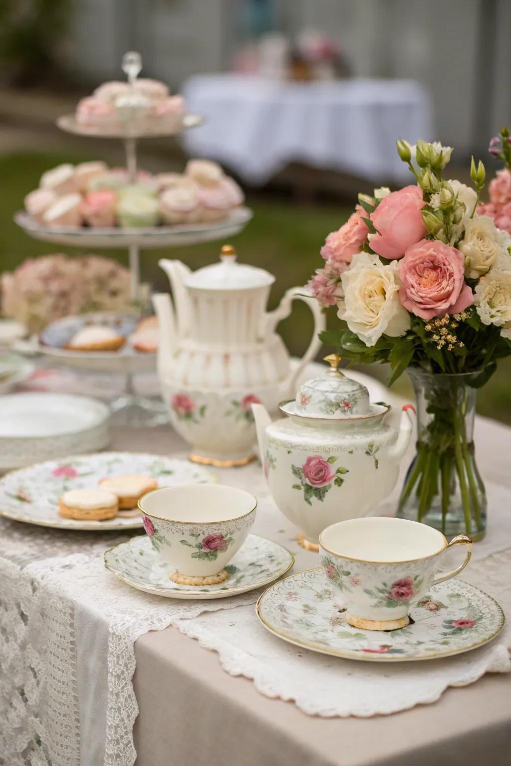 Step back in time with a delightful vintage tea party.