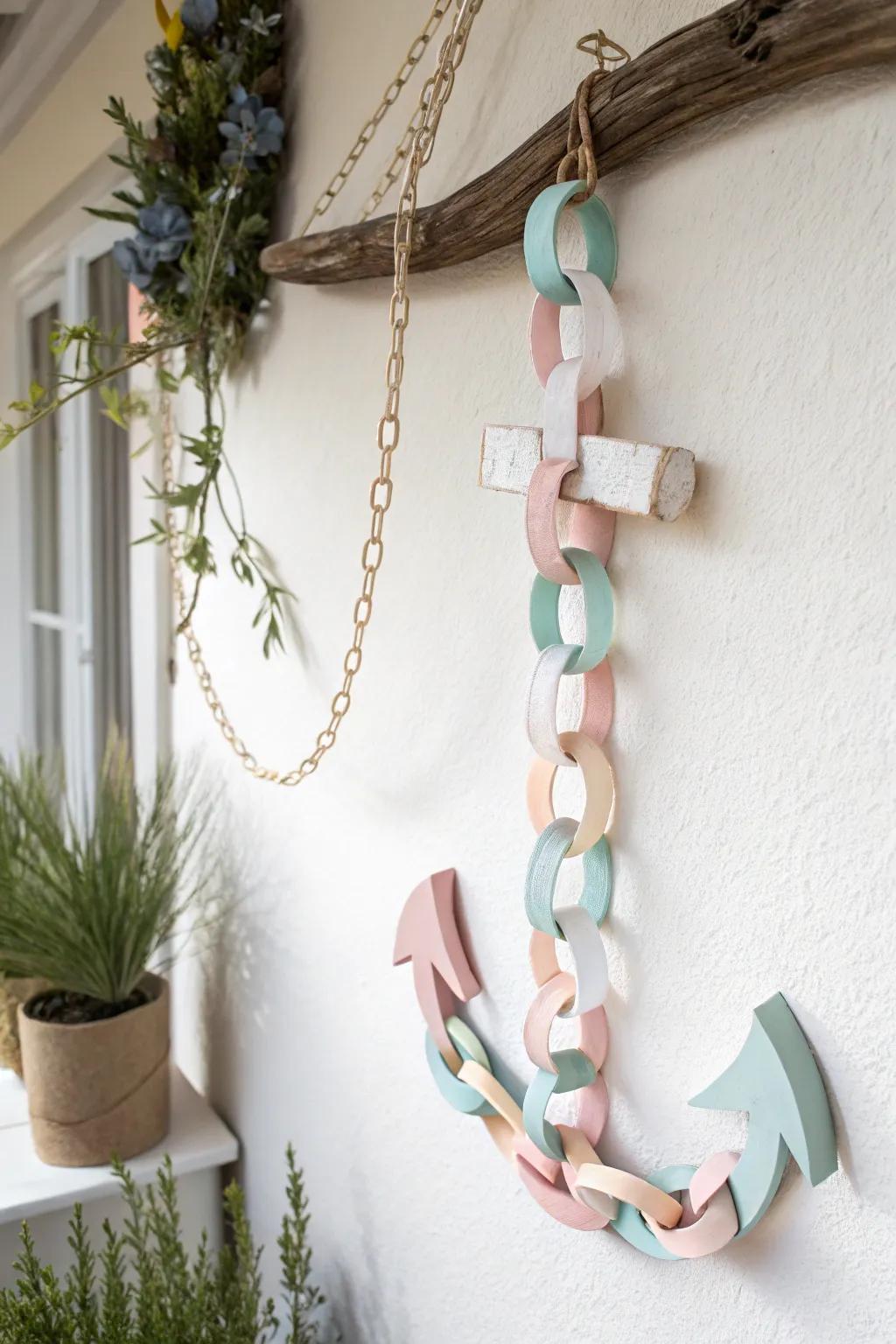 Add a playful touch to your space with handmade paper chain anchors. Perfect for minimalistic and boho-inspired decor!