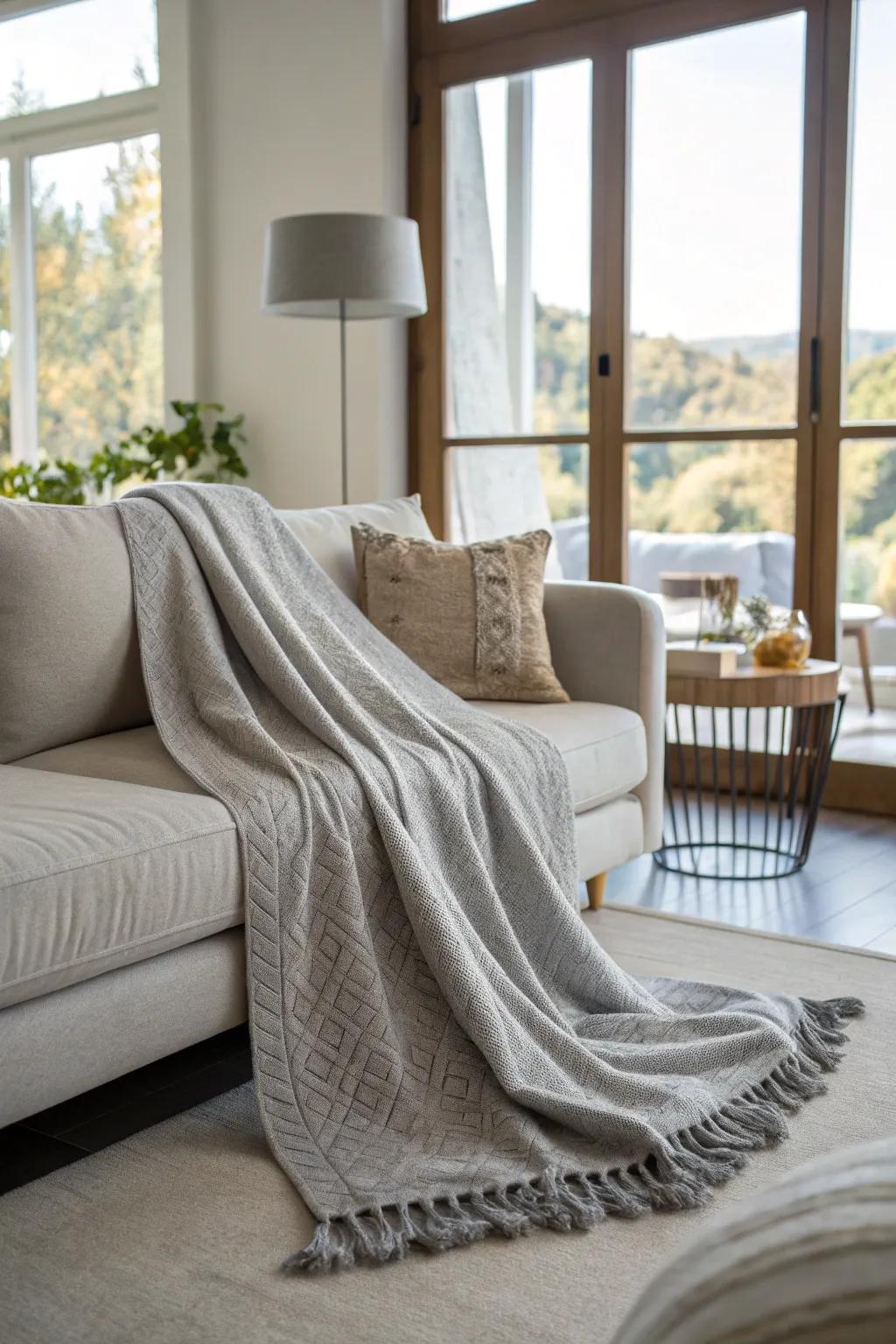 Wrap yourselves in warmth with a cozy cotton throw blanket.