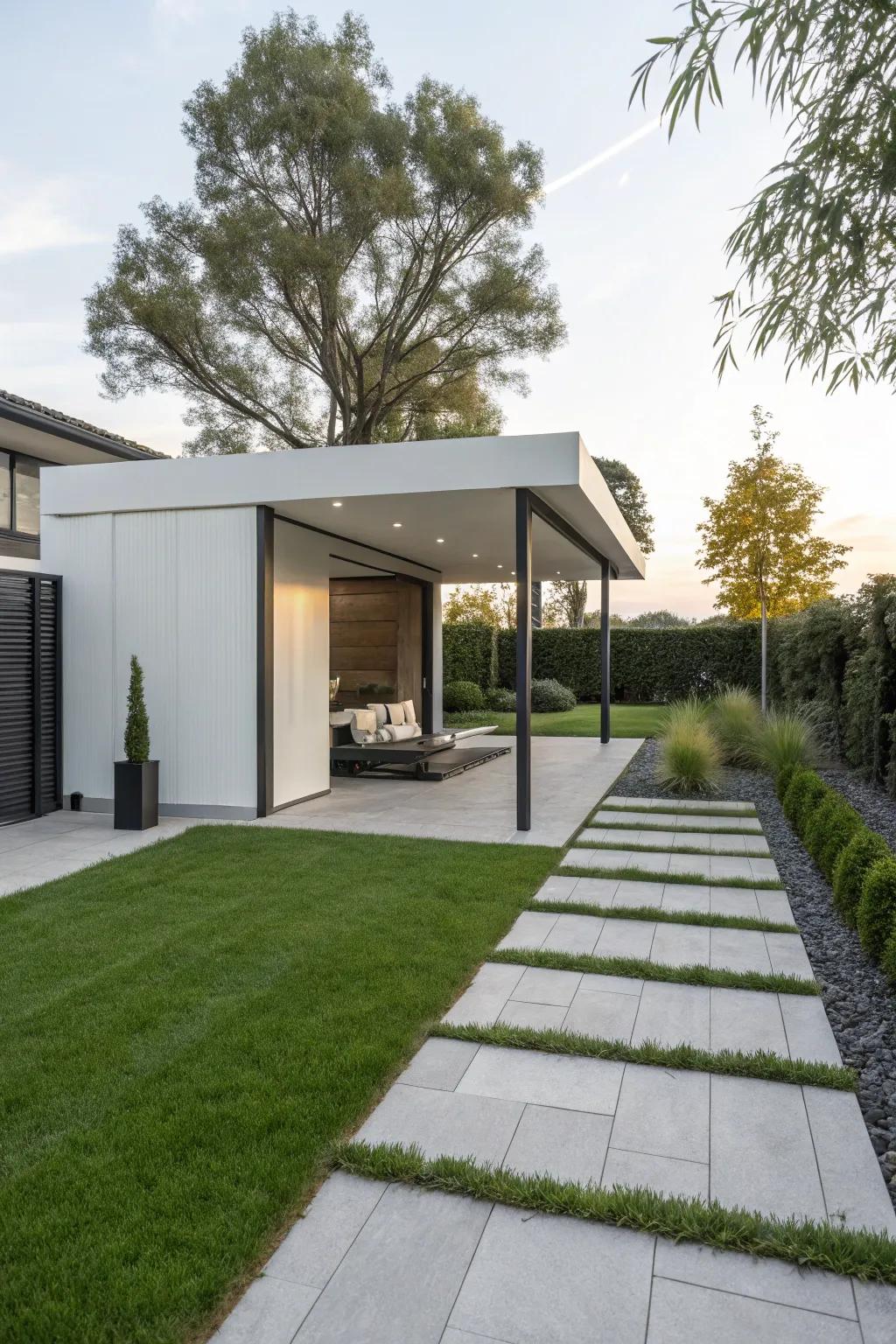 Sleek and sophisticated vinyl pavilion.