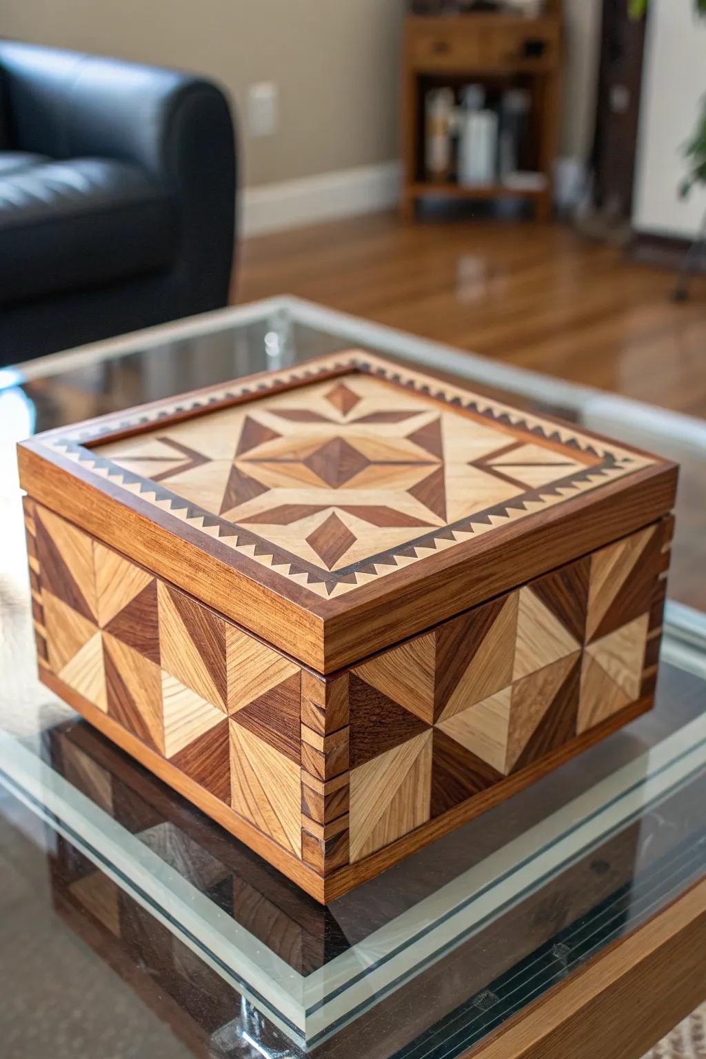 A geometric bandsaw box perfect for a contemporary home.