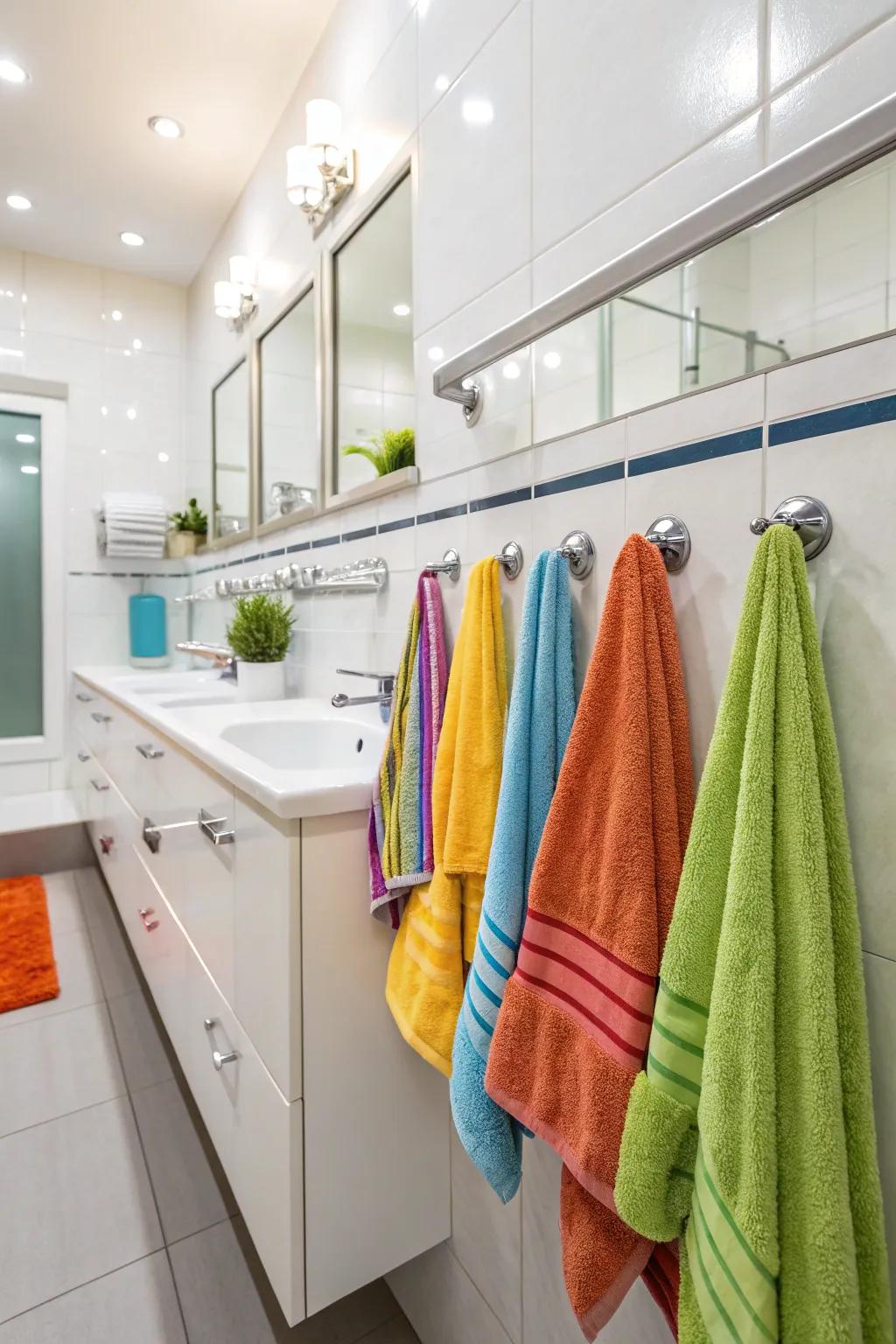 Towel hooks add convenience and style, especially in compact spaces.