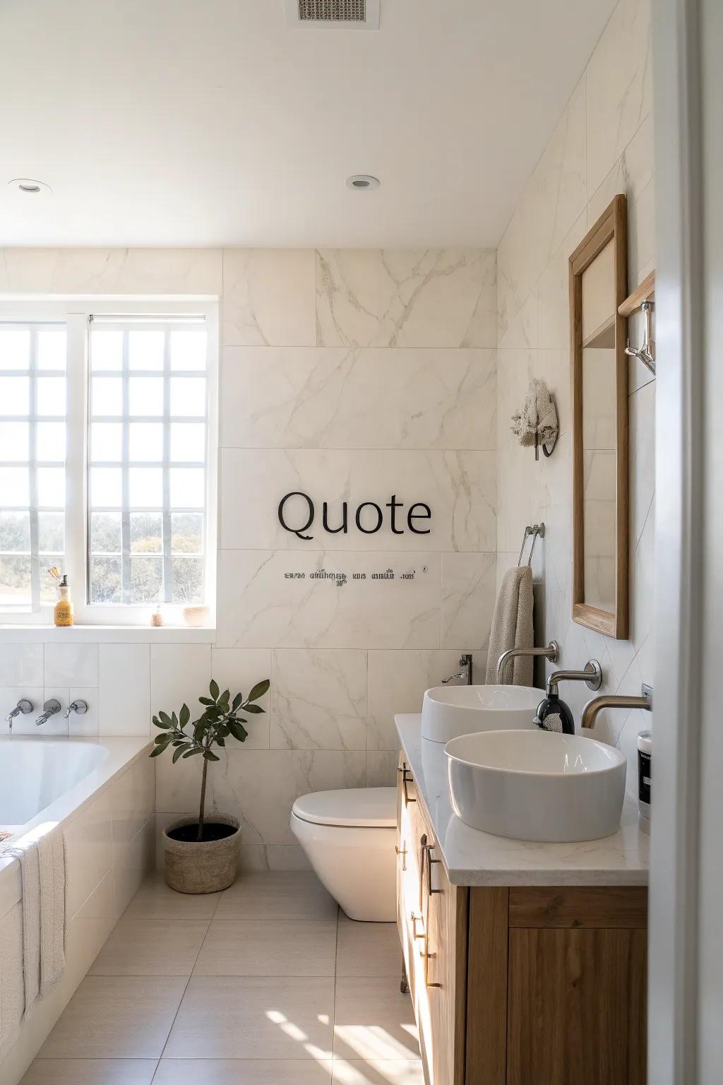 Start your day with an inspirational quote in your bathroom.