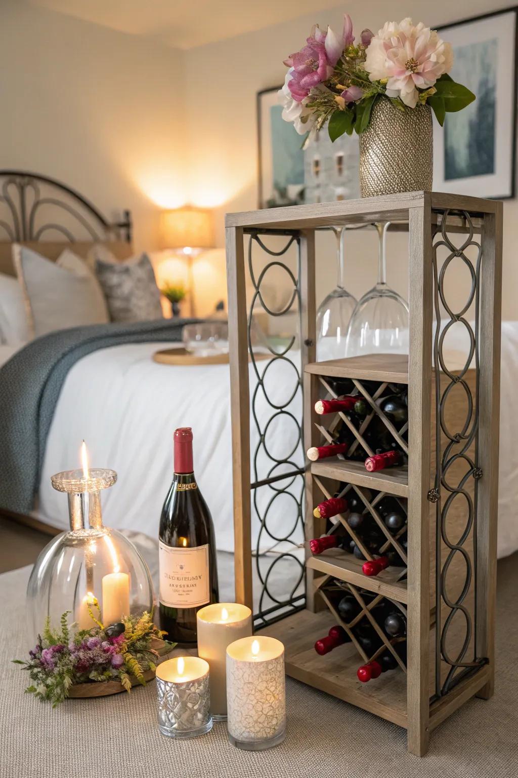 Add Sophistication with a Bedroom Wine Rack