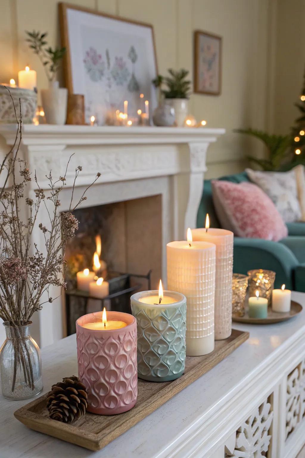 Set the mood with delightful scented candles.