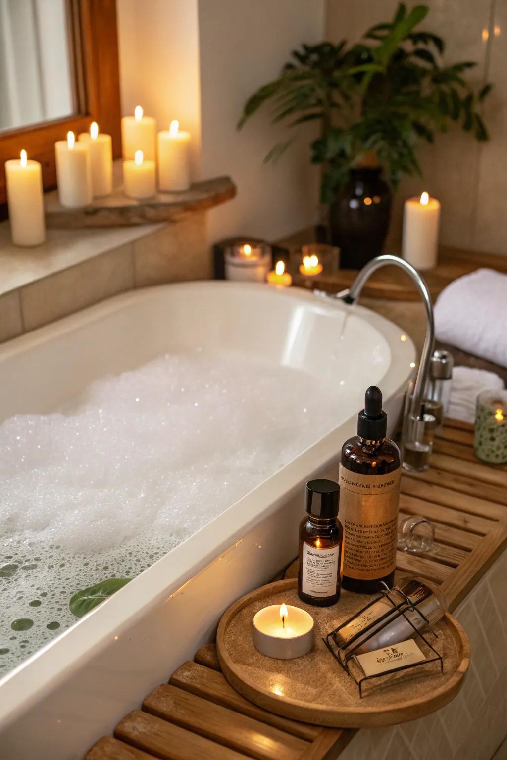 Create a serene spa-like atmosphere at home for a relaxing birthday treat.