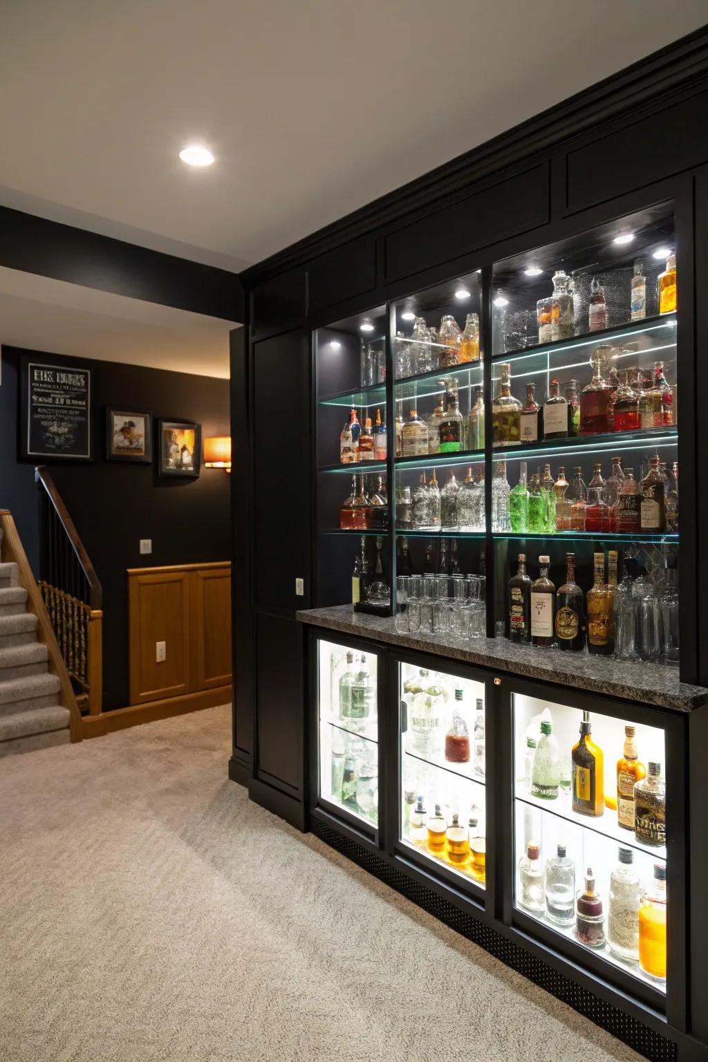 A stylish home bar with a touch of elegance.