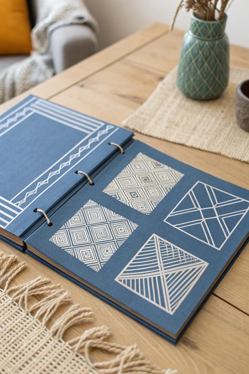 Elevate your scrapbook with geometric elegance. Discover the beauty of simple patterns.