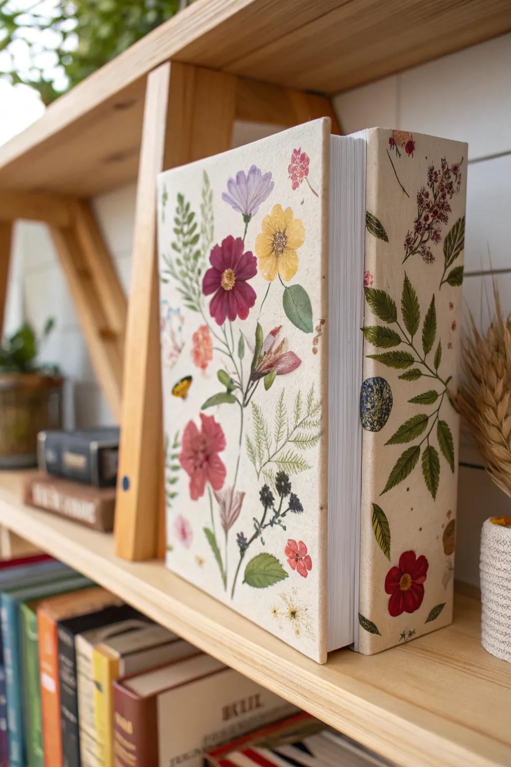 A floral-themed book box brings the beauty of nature into your home.