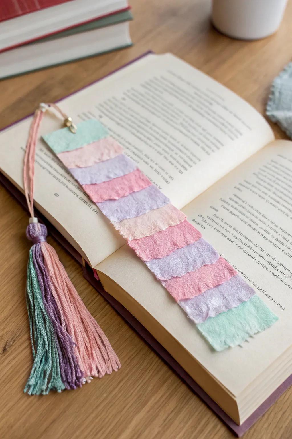 Unlock your creativity with these stunning tissue paper bookmarks, a perfect blend of color and simplicity.