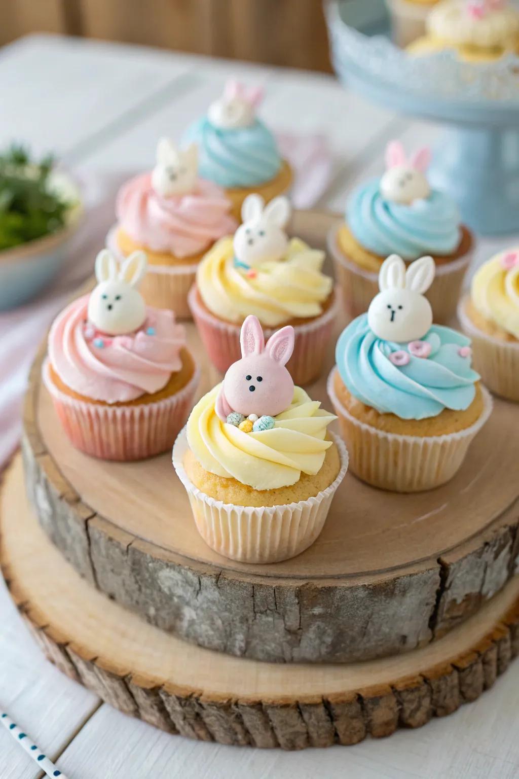 Elevate your dessert game with these adorable bunny cupcake toppers.