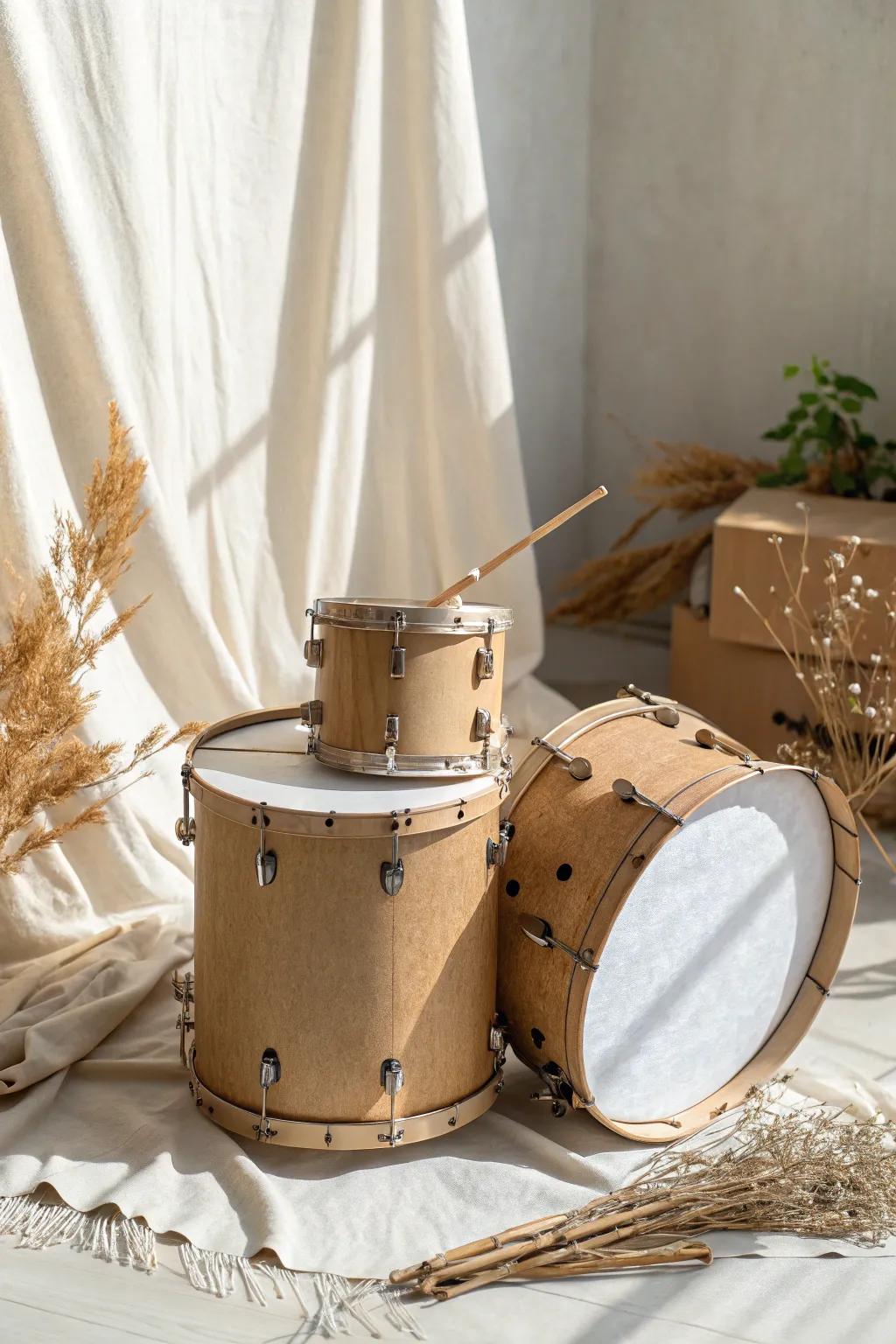 Craft your rhythm with simplicity: A cardboard drum that's music to the minimalist's soul.