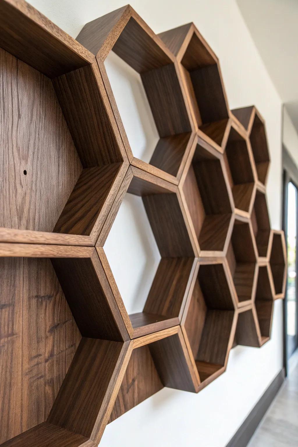 Elevate your space with the art of geometric shelving.