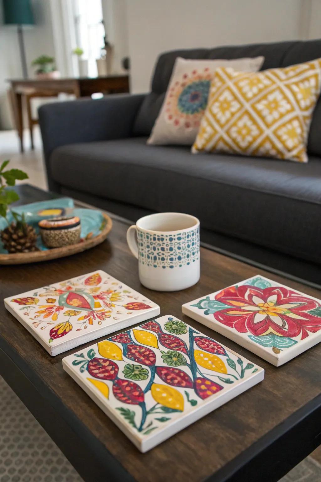 Decoupage brings vibrant designs to life.