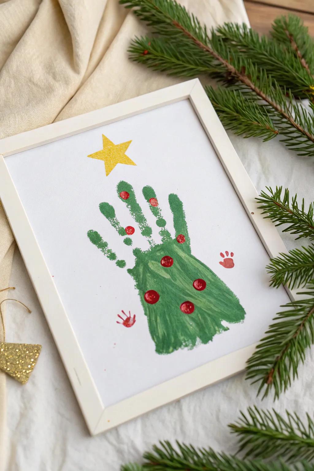 Craft a festive masterpiece with little hands—create charming handprint Christmas trees this holiday season!