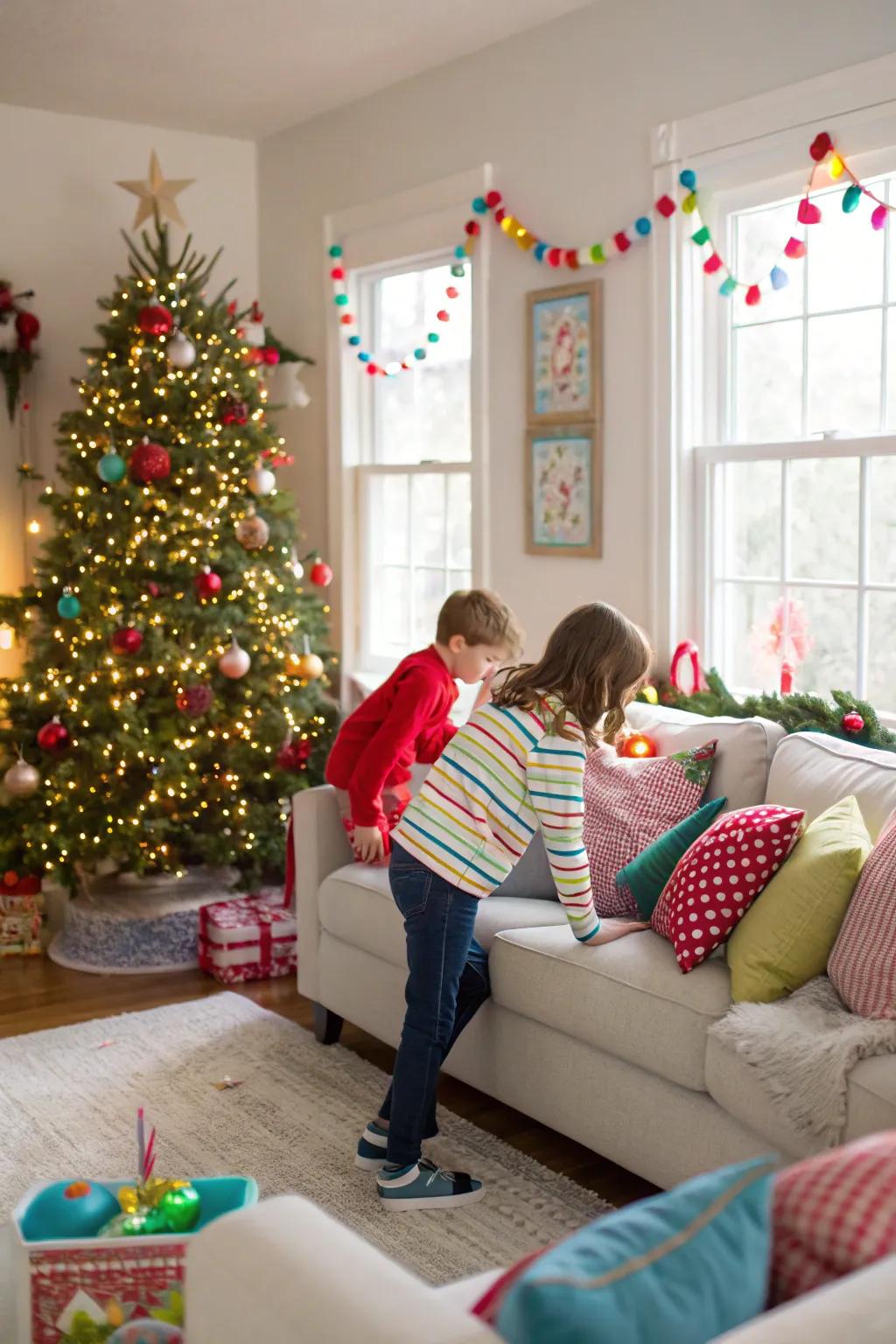 A candy cane hunt adds a sweet twist to holiday fun.