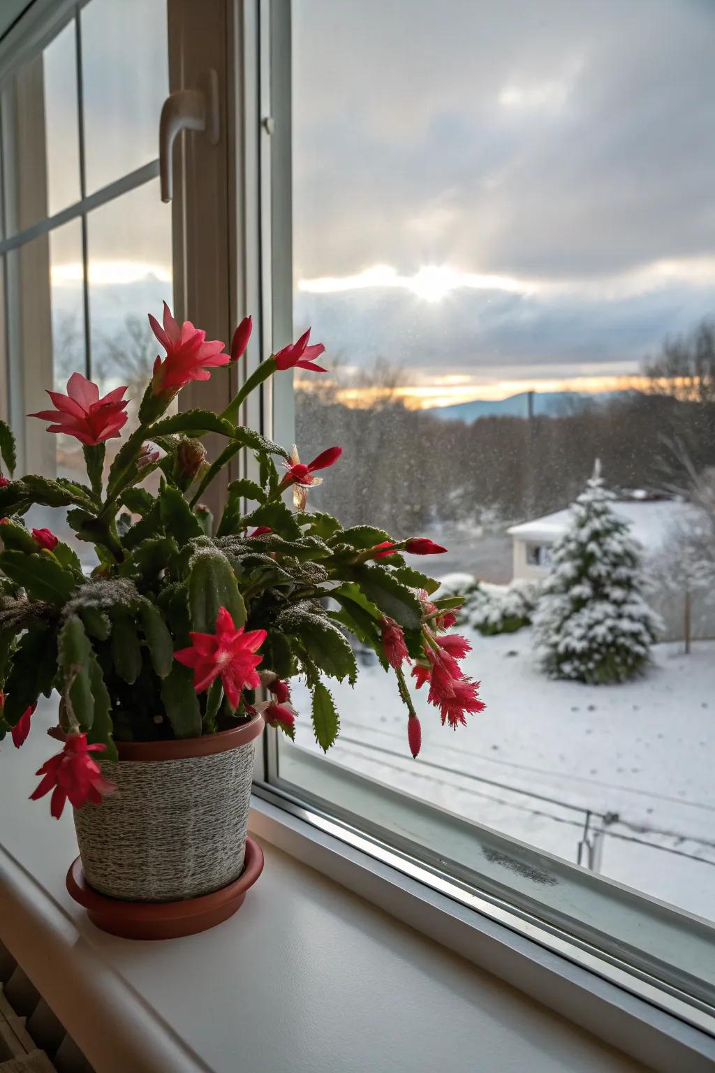 Christmas cactus blooms beautifully with minimal care.