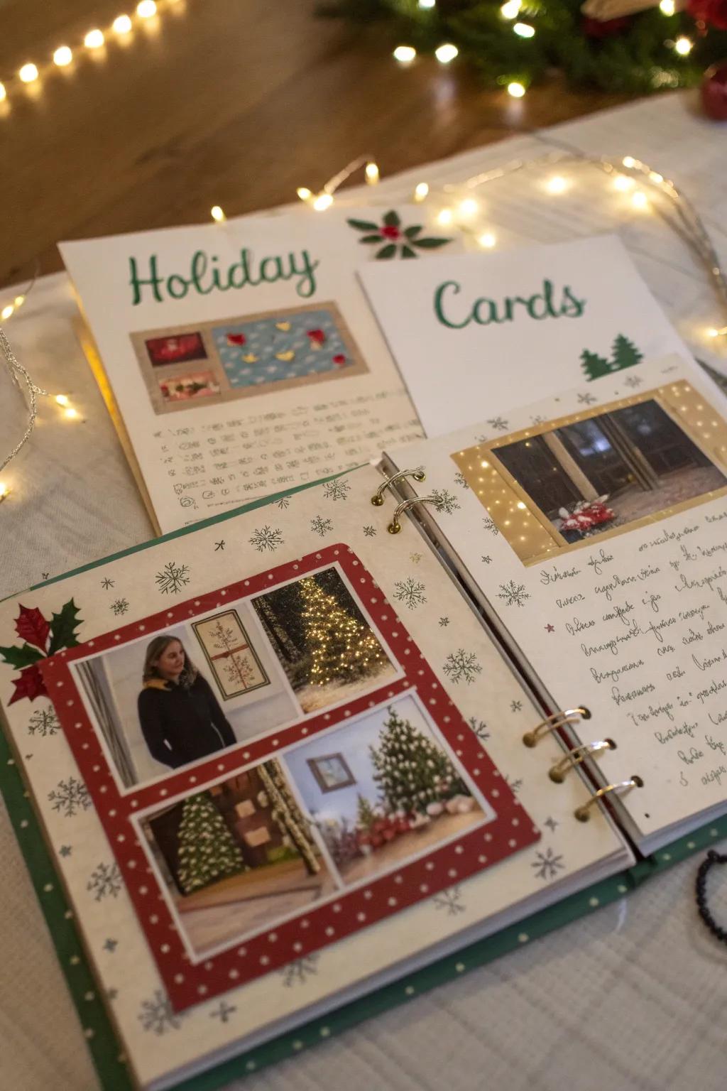 Incorporate holiday cards for a personal touch.