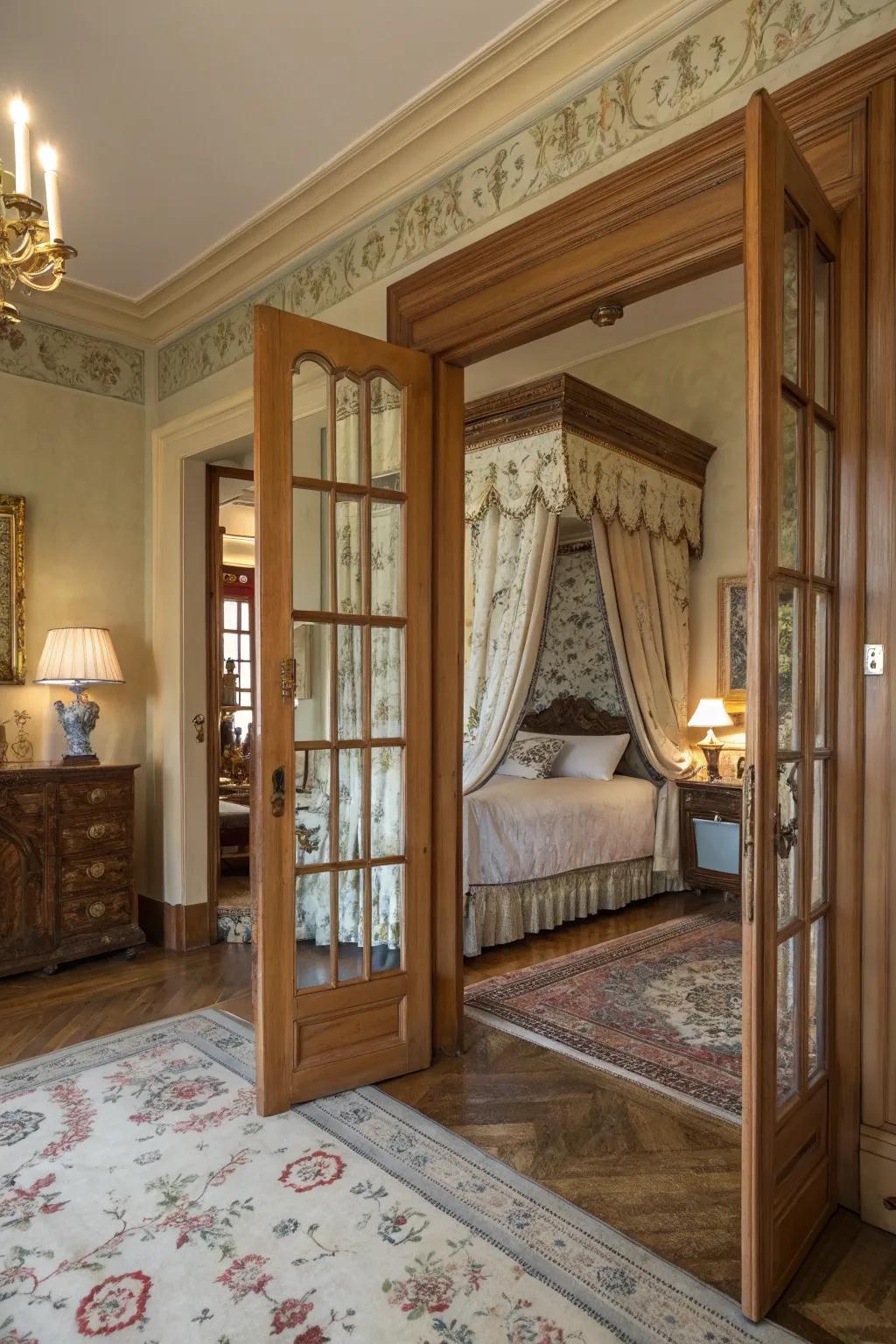 French doors add a touch of timeless elegance.