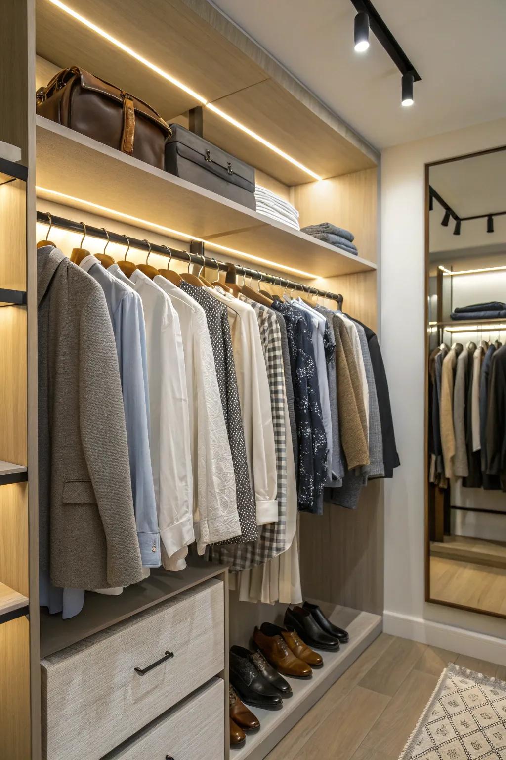 Use your existing wardrobe to help with soundproofing your closet studio.