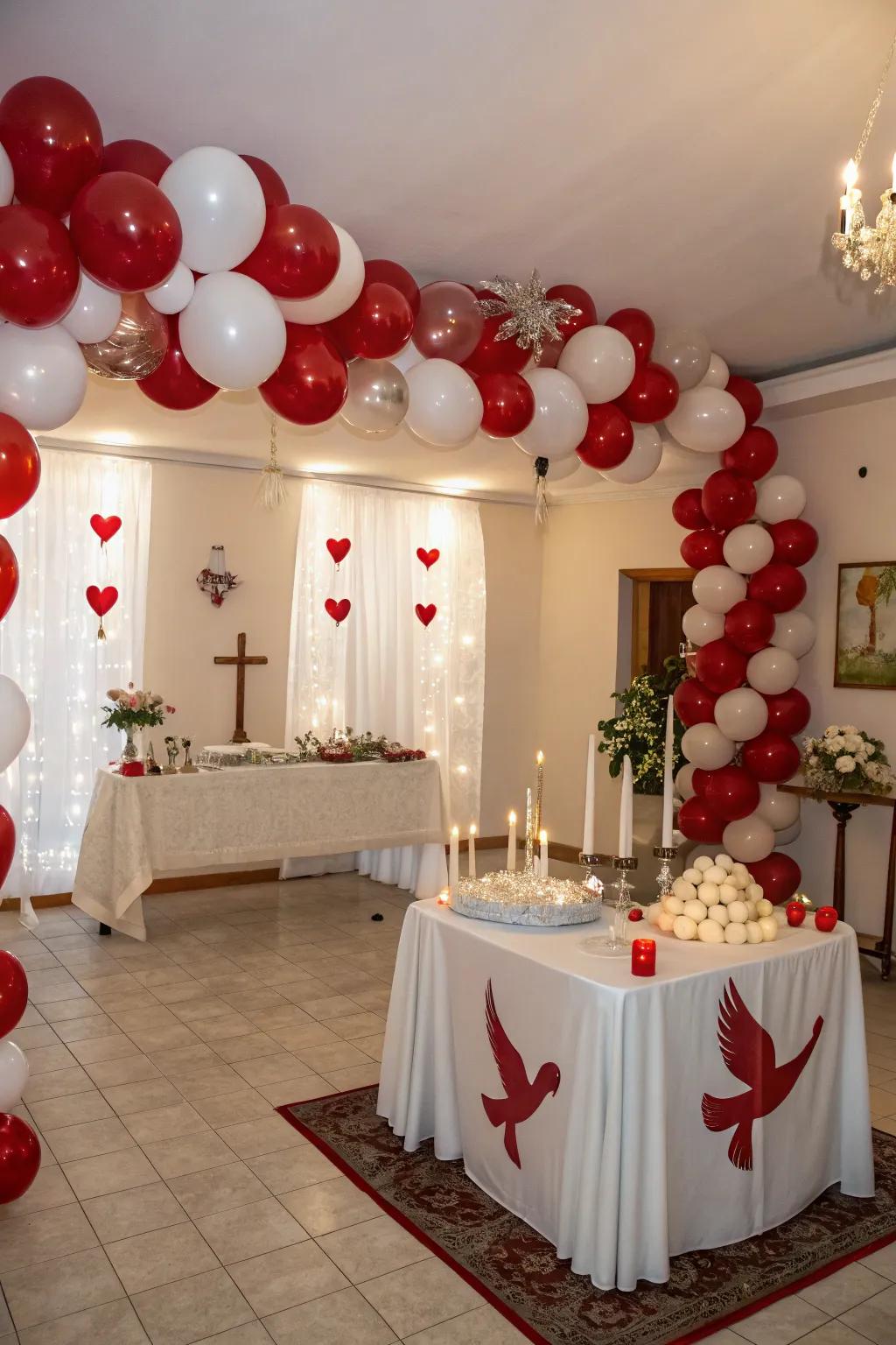 Create a sacred ambiance with themed decorations.