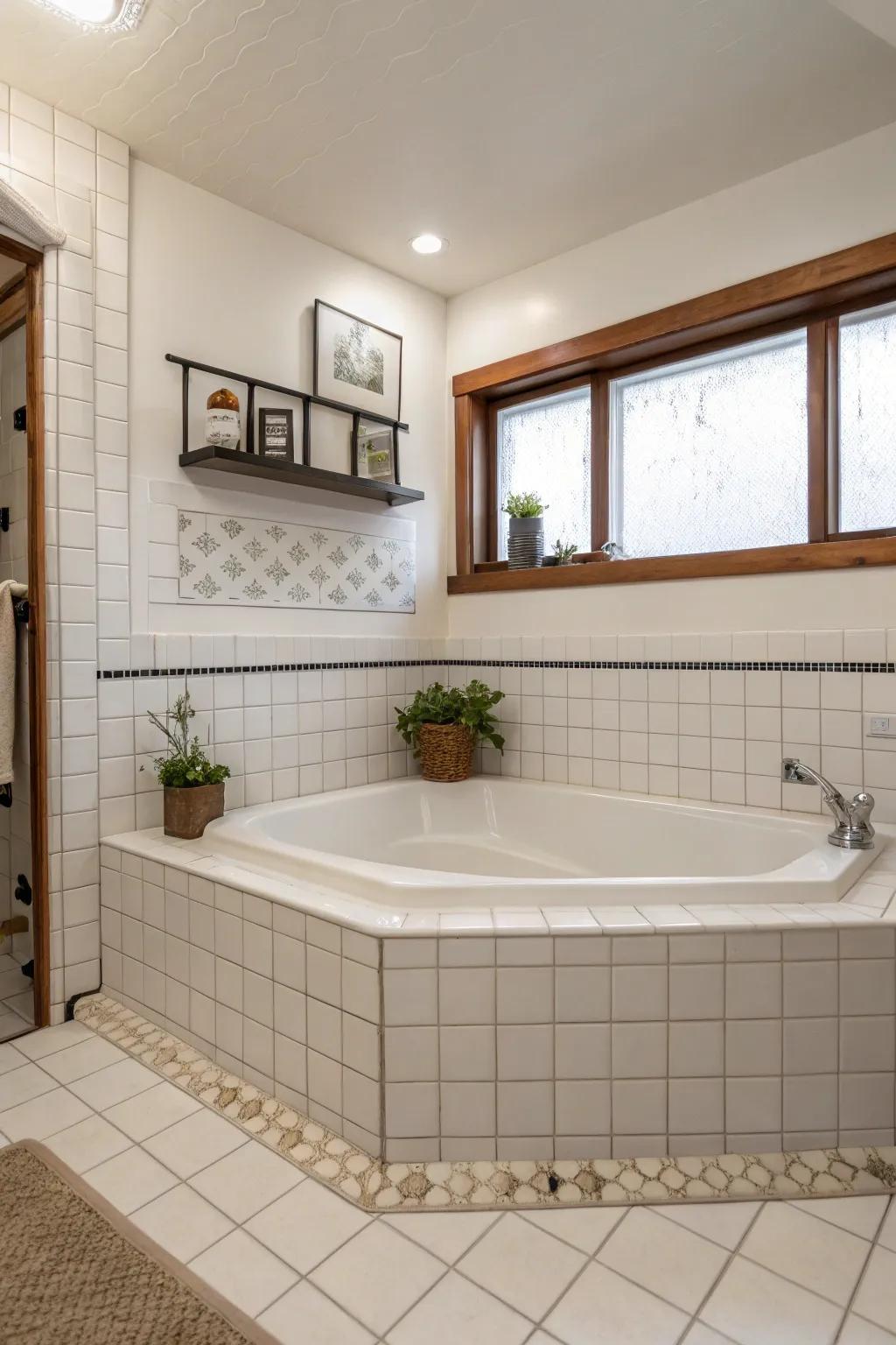 A built-in tub offers a seamless look for minimalist design lovers.