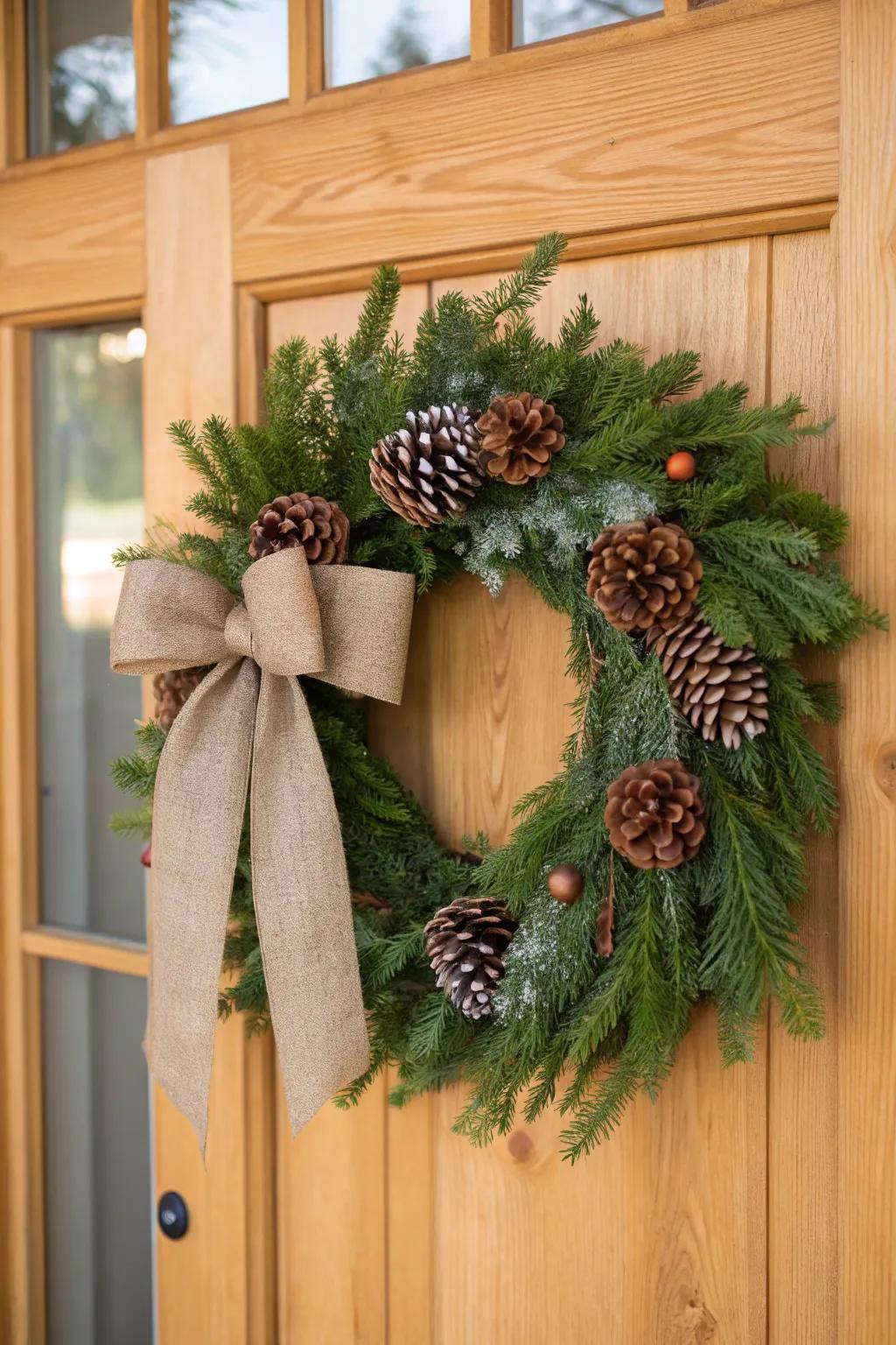 Welcome guests with a classic evergreen wreath.