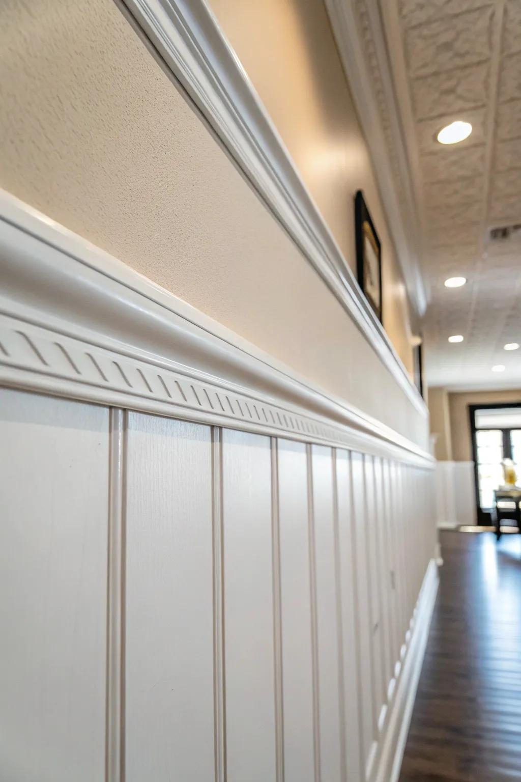 Peel and stick trim offers a quick and stylish solution for a molding look.